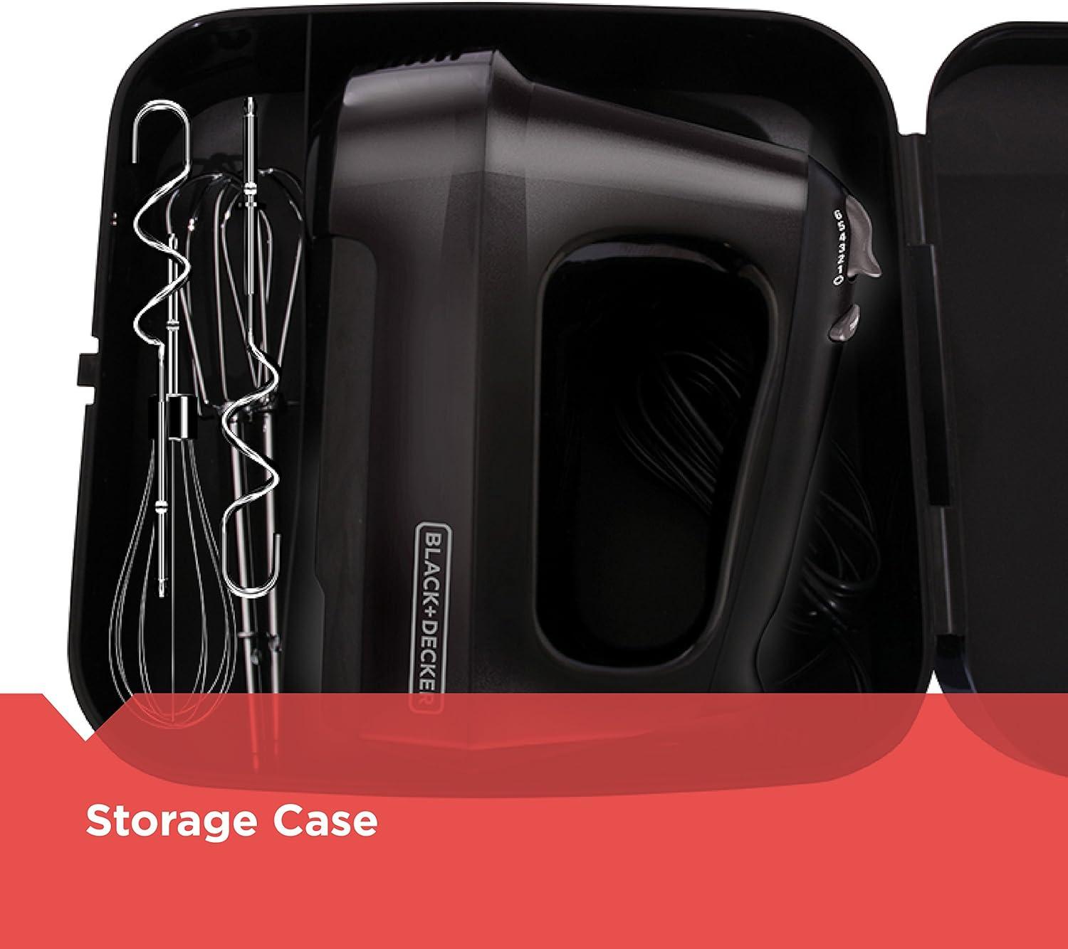 image6Speed Easy Storage Hand Mixer with 5 Attachments amp Storage Case BlackBasic