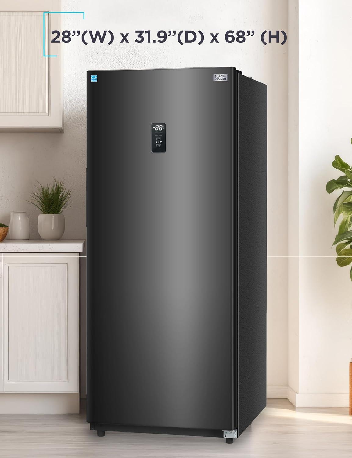 imageBLACKDECKER 14 Cu Ft Convertible Freezer Refrigerator Upright Freezer with Glass Shelves ENERGY STAR rated Frost Free BUC1400XB BlackBlack
