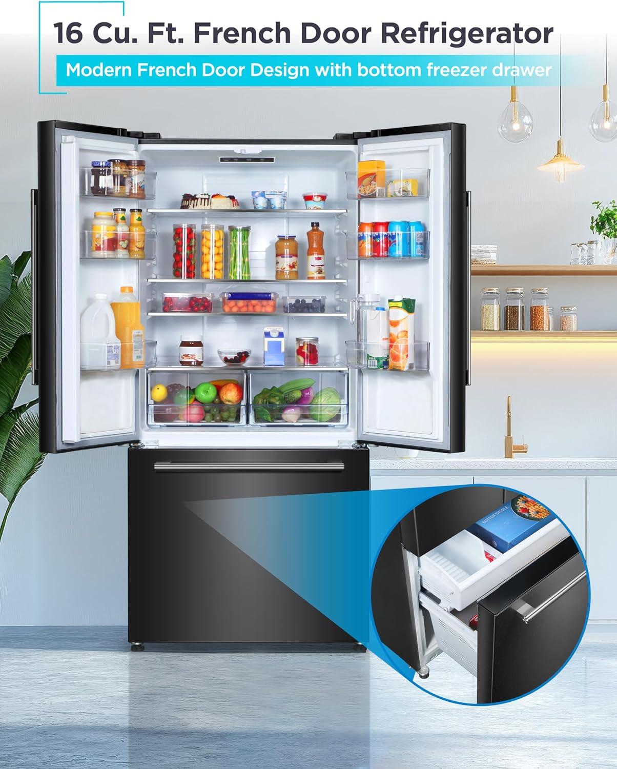 imageBLACKDECKER 14 Cu Ft Convertible Freezer Refrigerator Upright Freezer with Glass Shelves ENERGY STAR rated Frost Free BUC1400XB BlackBlack