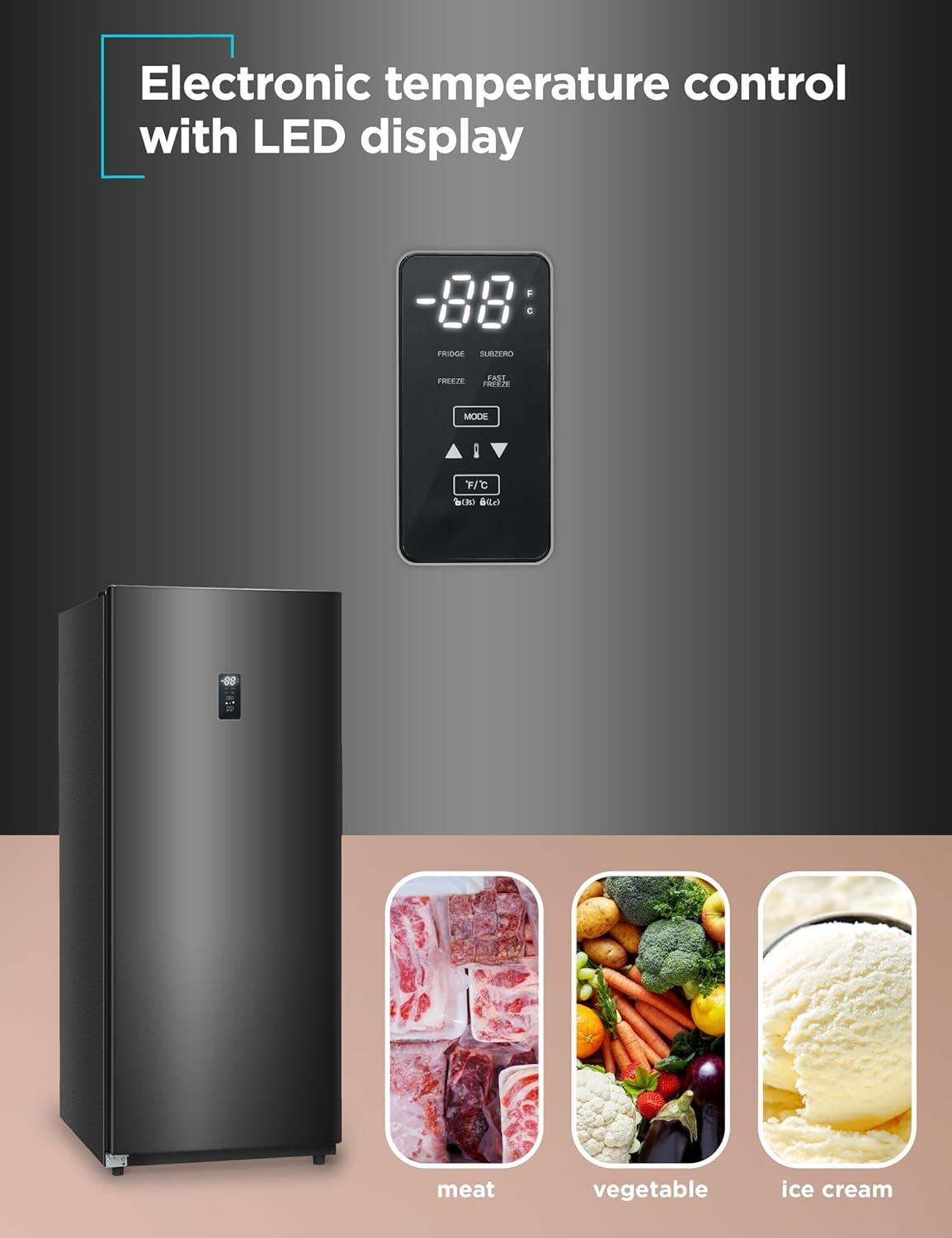 imageBLACKDECKER 14 Cu Ft Convertible Freezer Refrigerator Upright Freezer with Glass Shelves ENERGY STAR rated Frost Free BUC1400XB BlackBlack
