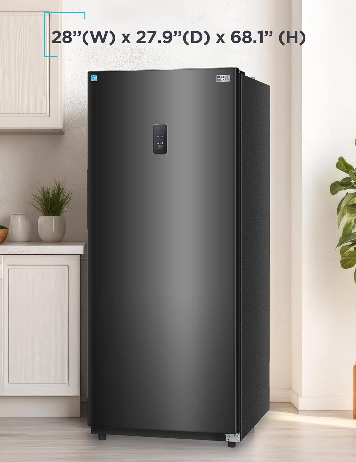 imageBLACKDECKER 14 Cu Ft Convertible Freezer Refrigerator Upright Freezer with Glass Shelves ENERGY STAR rated Frost Free BUC1400XB BlackBlack