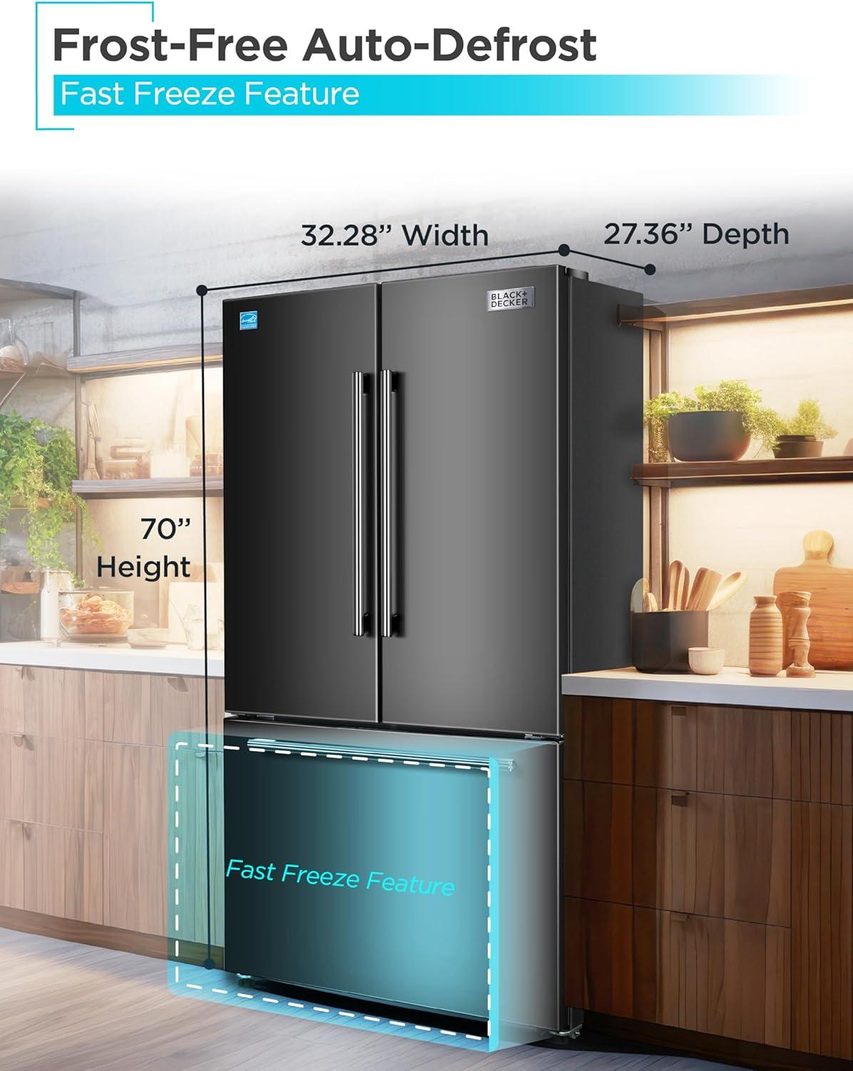 imageBLACKDECKER 14 Cu Ft Convertible Freezer Refrigerator Upright Freezer with Glass Shelves ENERGY STAR rated Frost Free BUC1400XB BlackBlack