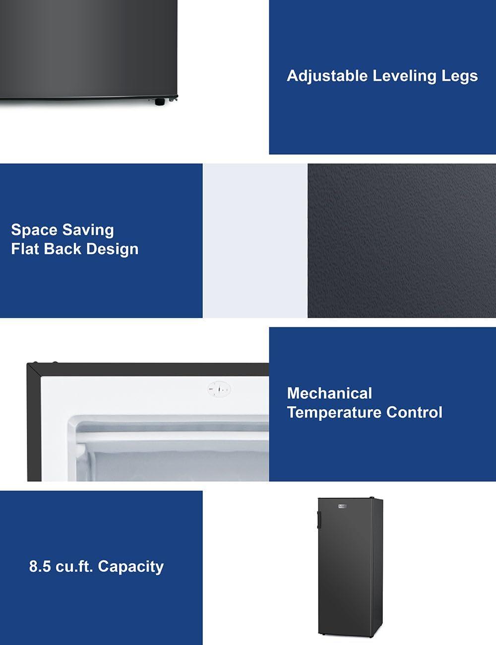 imageBLACKDECKER 14 Cu Ft Convertible Freezer Refrigerator Upright Freezer with Glass Shelves ENERGY STAR rated Frost Free BUC1400XB BlackBlack
