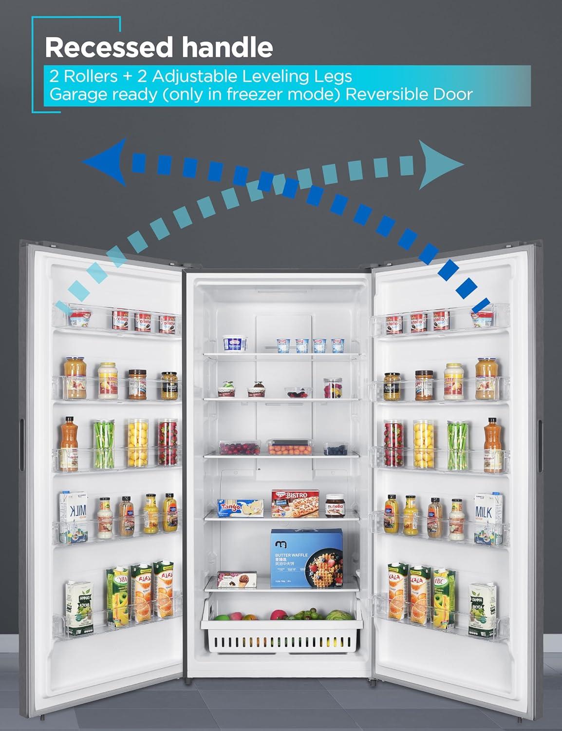 imageBLACKDECKER 14 Cu Ft Convertible Freezer Refrigerator Upright Freezer with Glass Shelves ENERGY STAR rated Frost Free BUC1400XB BlackBlack