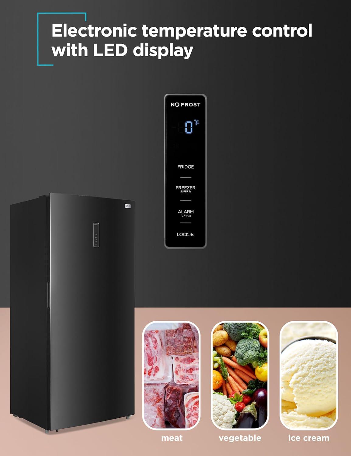 imageBLACKDECKER 14 Cu Ft Convertible Freezer Refrigerator Upright Freezer with Glass Shelves ENERGY STAR rated Frost Free BUC1400XB BlackBlack