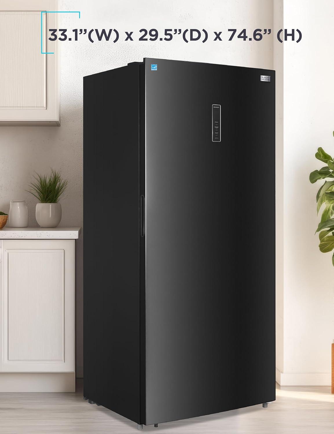 imageBLACKDECKER 14 Cu Ft Convertible Freezer Refrigerator Upright Freezer with Glass Shelves ENERGY STAR rated Frost Free BUC1400XB BlackBlack