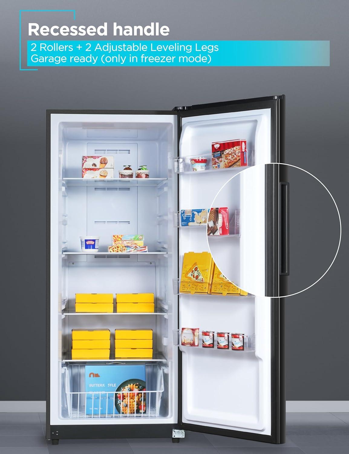imageBLACKDECKER 14 Cu Ft Convertible Freezer Refrigerator Upright Freezer with Glass Shelves ENERGY STAR rated Frost Free BUC1400XB BlackBlack