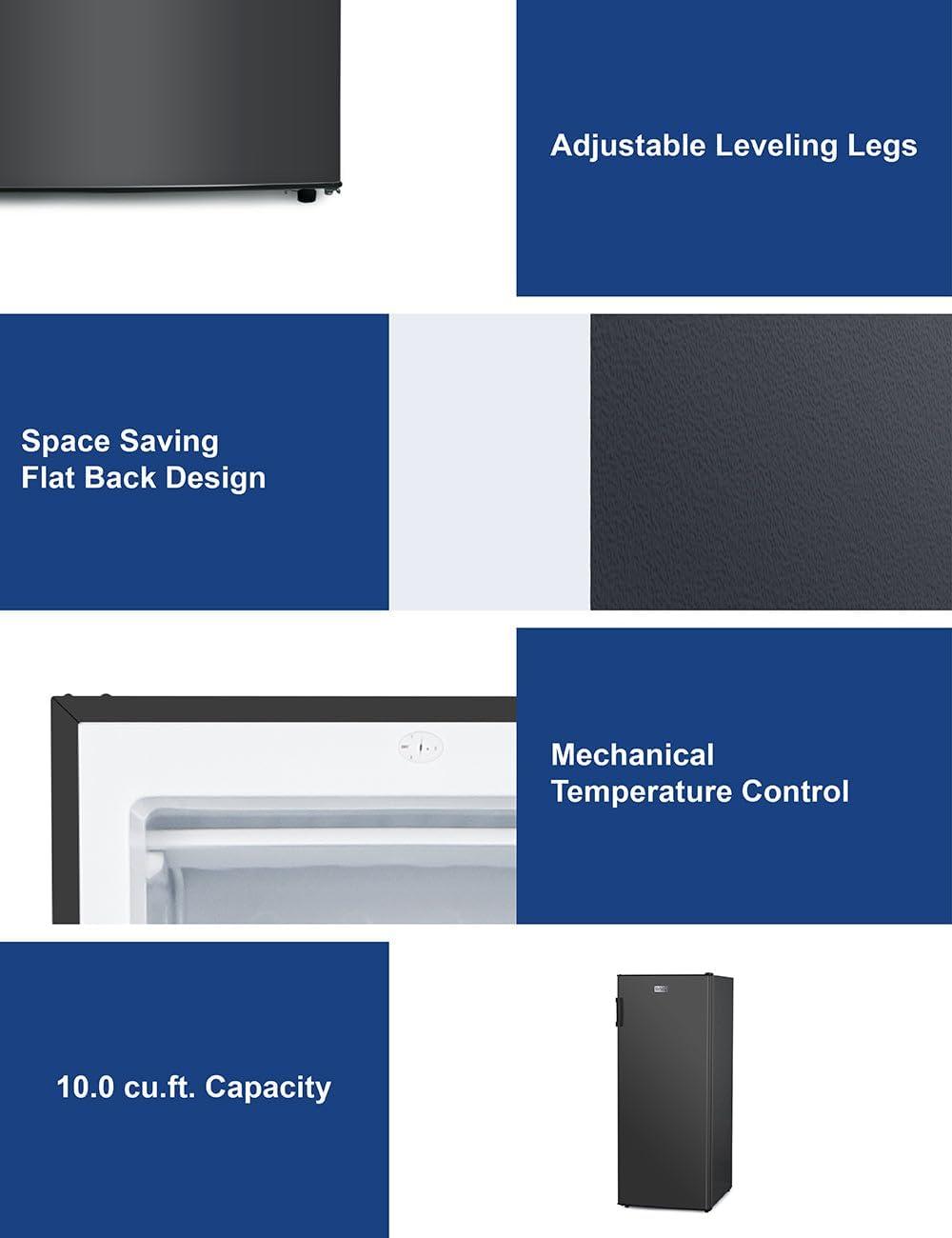 imageBLACKDECKER 14 Cu Ft Convertible Freezer Refrigerator Upright Freezer with Glass Shelves ENERGY STAR rated Frost Free BUC1400XB BlackBlack