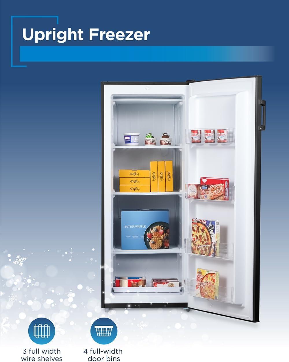 imageBLACKDECKER 14 Cu Ft Convertible Freezer Refrigerator Upright Freezer with Glass Shelves ENERGY STAR rated Frost Free BUC1400XB BlackBlack