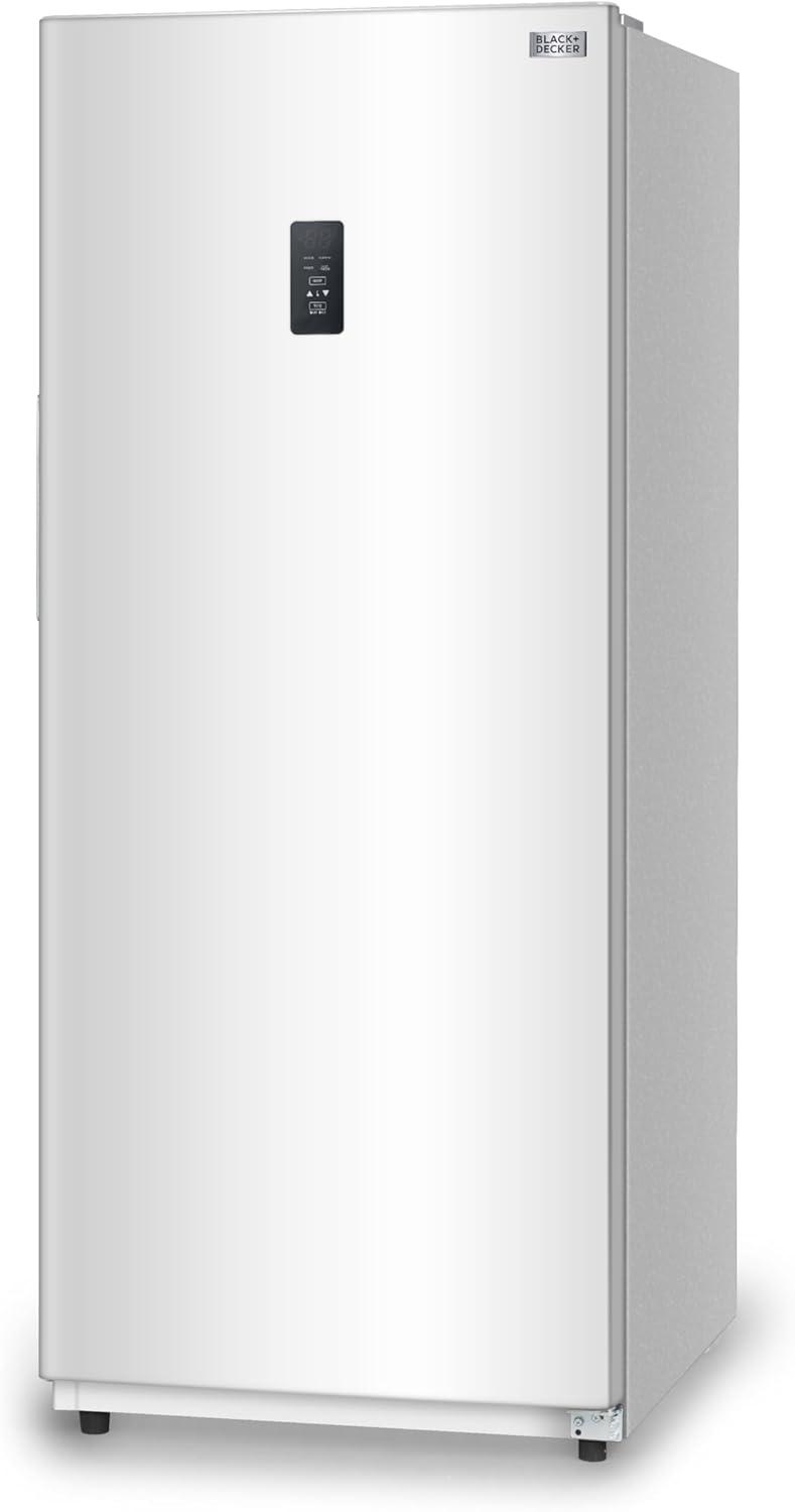 imageBLACKDECKER 14 Cu Ft Convertible Freezer Refrigerator Upright Freezer with Glass Shelves ENERGY STAR rated Frost Free BUC1400XB BlackWhite