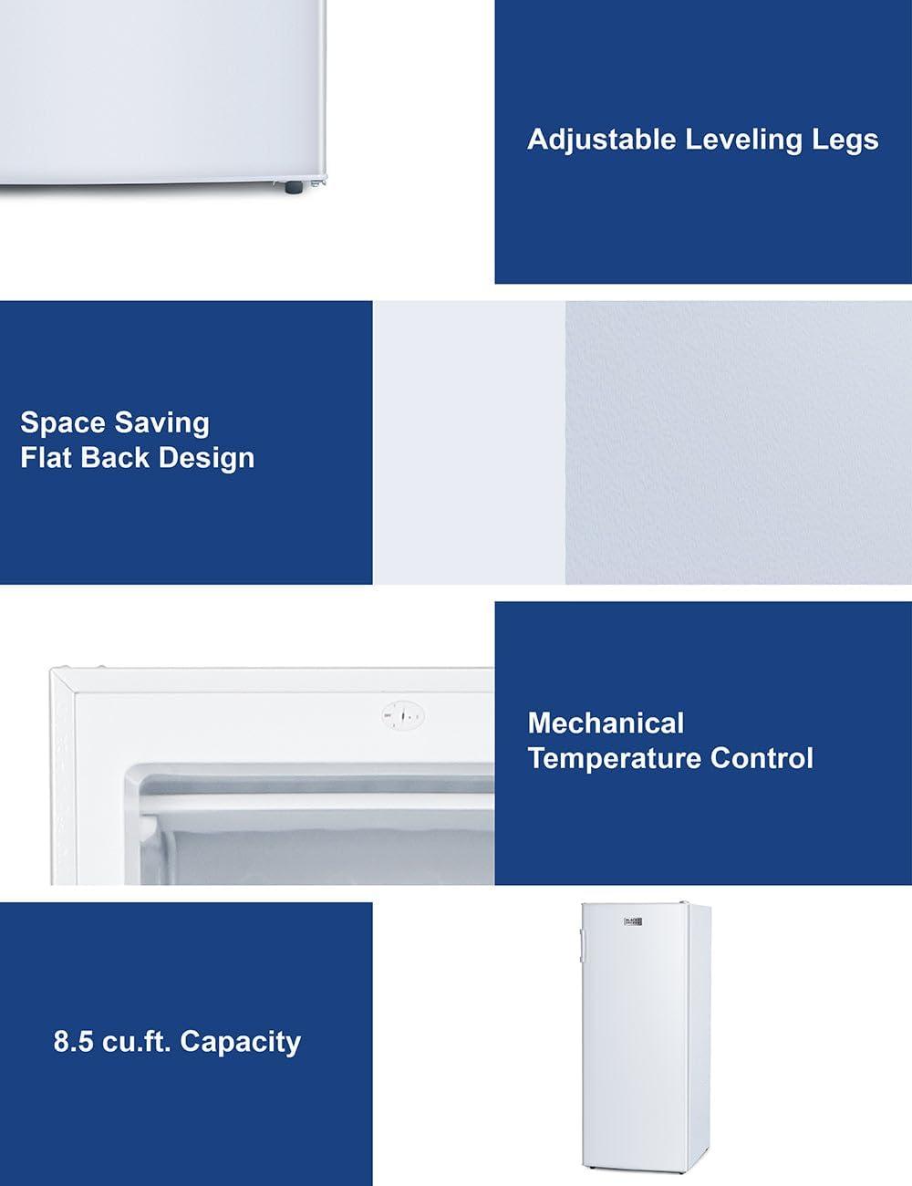 imageBLACKDECKER 14 Cu Ft Convertible Freezer Refrigerator Upright Freezer with Glass Shelves ENERGY STAR rated Frost Free BUC1400XB BlackWhite