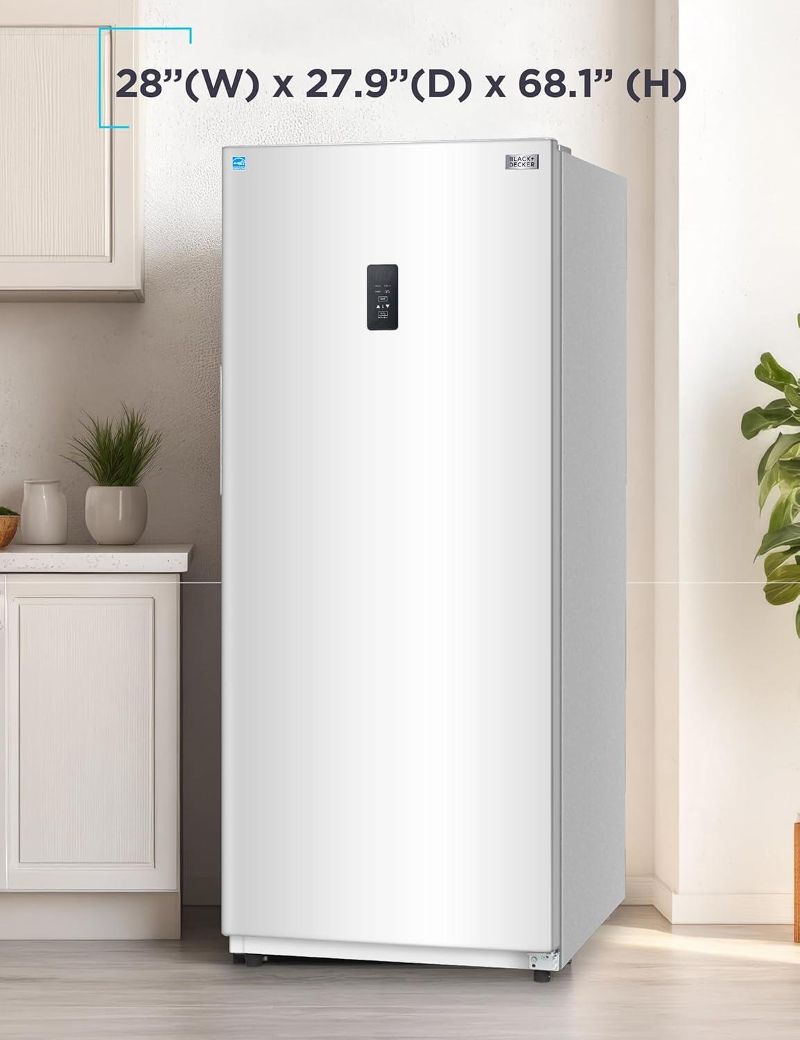 imageBLACKDECKER 14 Cu Ft Convertible Freezer Refrigerator Upright Freezer with Glass Shelves ENERGY STAR rated Frost Free BUC1400XB BlackWhite