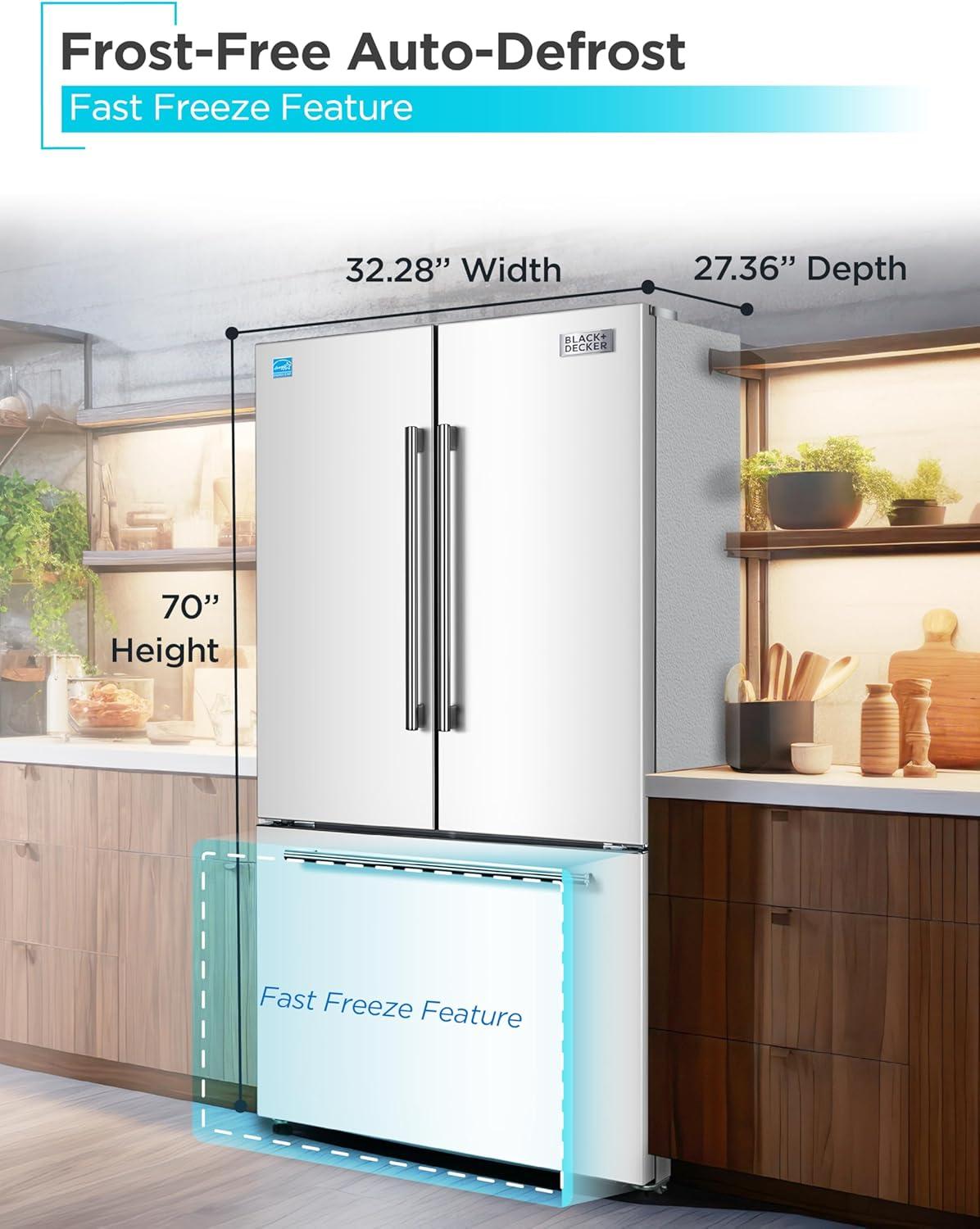 imageBLACKDECKER 14 Cu Ft Convertible Freezer Refrigerator Upright Freezer with Glass Shelves ENERGY STAR rated Frost Free BUC1400XB BlackWhite