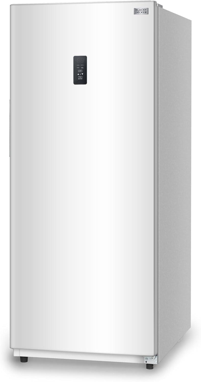 imageBLACKDECKER 14 Cu Ft Convertible Freezer Refrigerator Upright Freezer with Glass Shelves ENERGY STAR rated Frost Free BUC1400XB BlackWhite