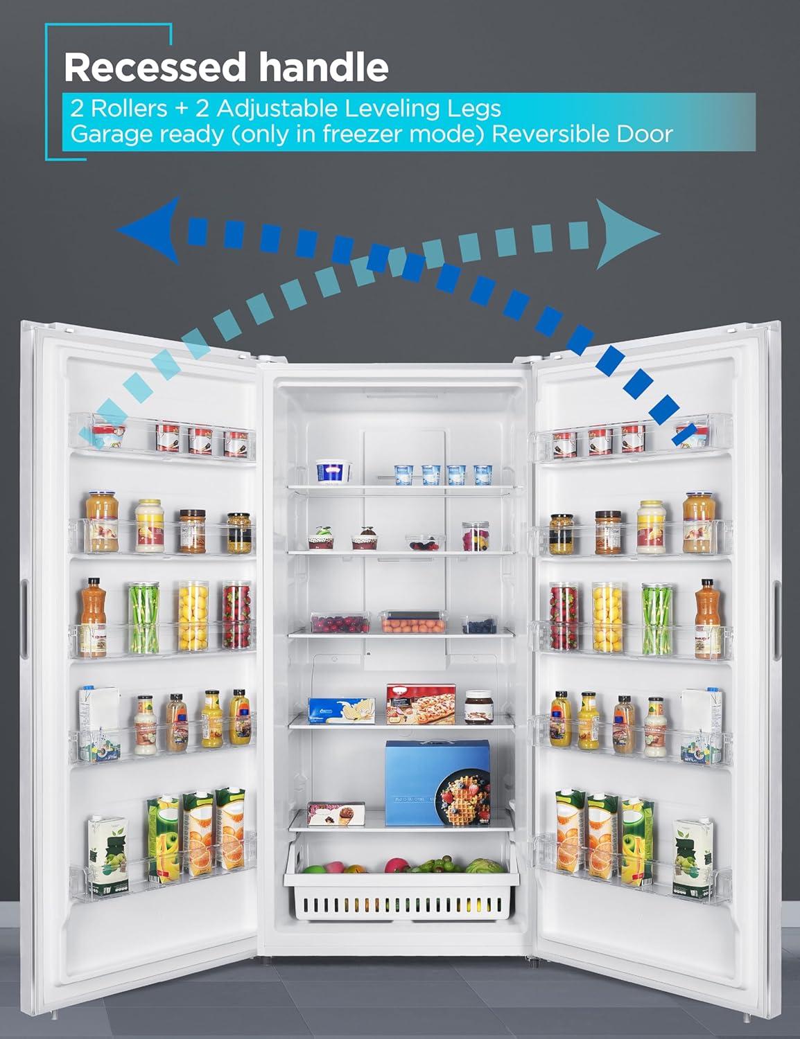 imageBLACKDECKER 14 Cu Ft Convertible Freezer Refrigerator Upright Freezer with Glass Shelves ENERGY STAR rated Frost Free BUC1400XB BlackWhite
