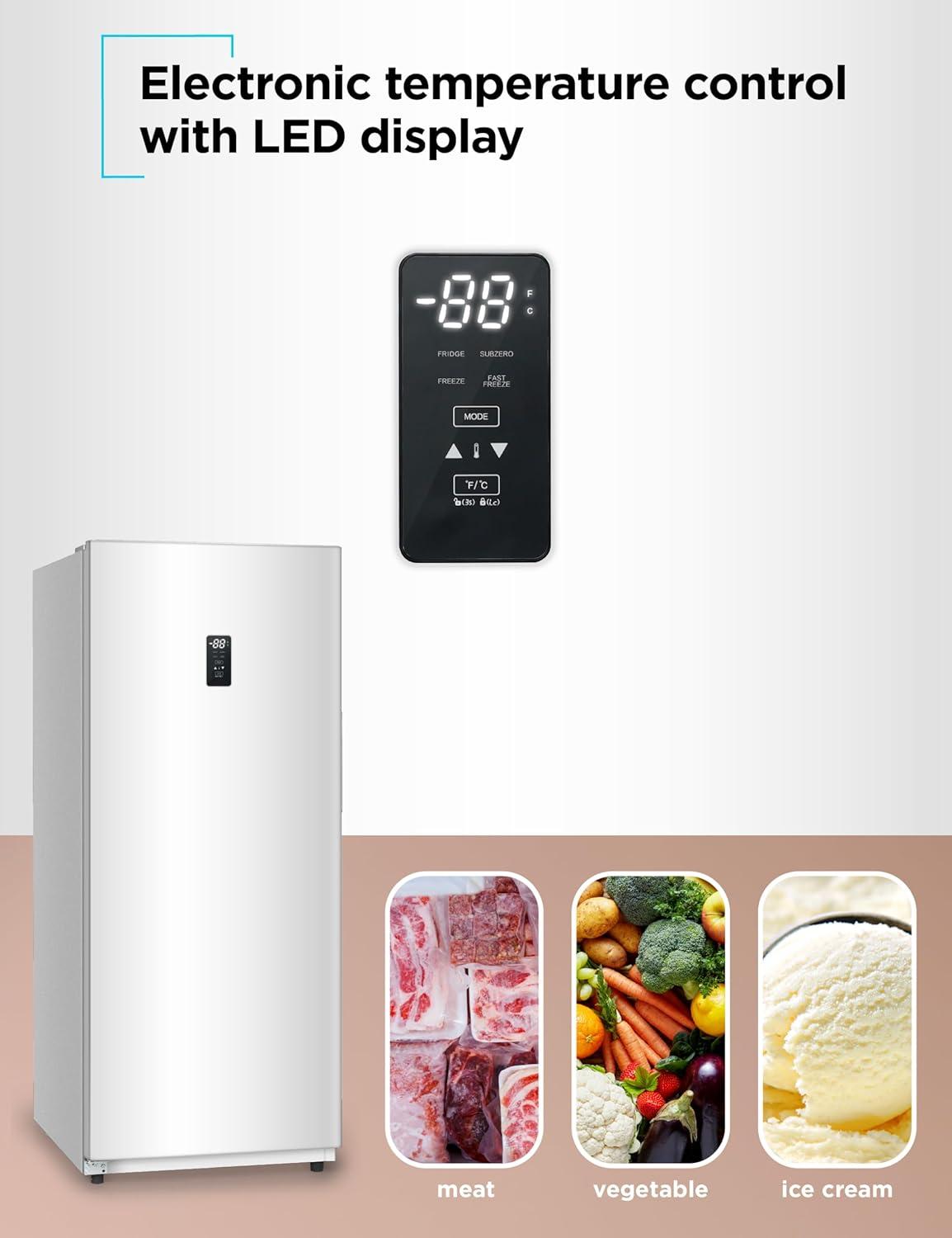imageBLACKDECKER 14 Cu Ft Convertible Freezer Refrigerator Upright Freezer with Glass Shelves ENERGY STAR rated Frost Free BUC1400XB BlackWhite