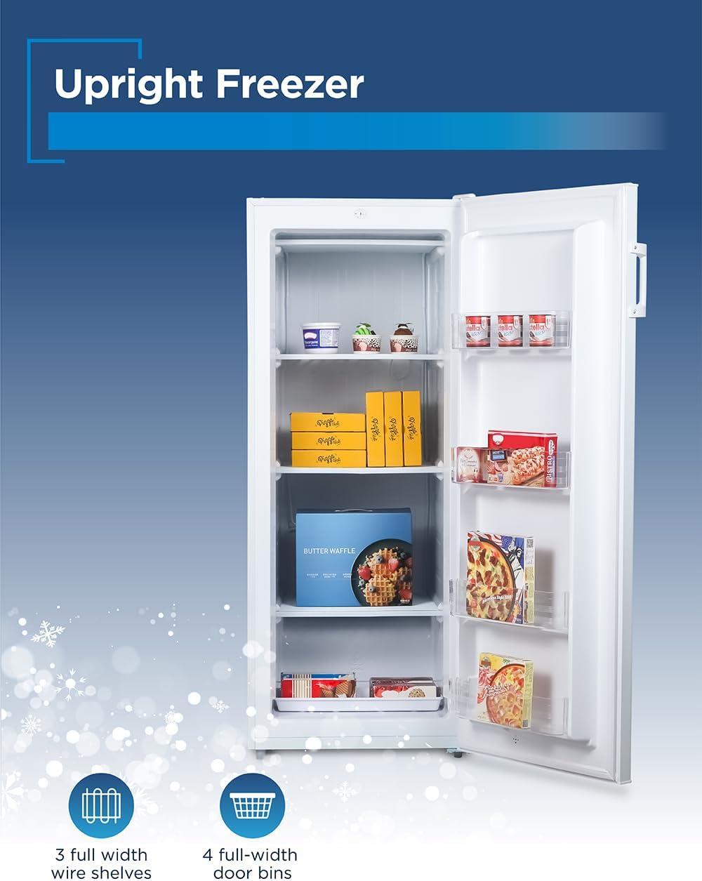 imageBLACKDECKER 14 Cu Ft Convertible Freezer Refrigerator Upright Freezer with Glass Shelves ENERGY STAR rated Frost Free BUC1400XB BlackWhite