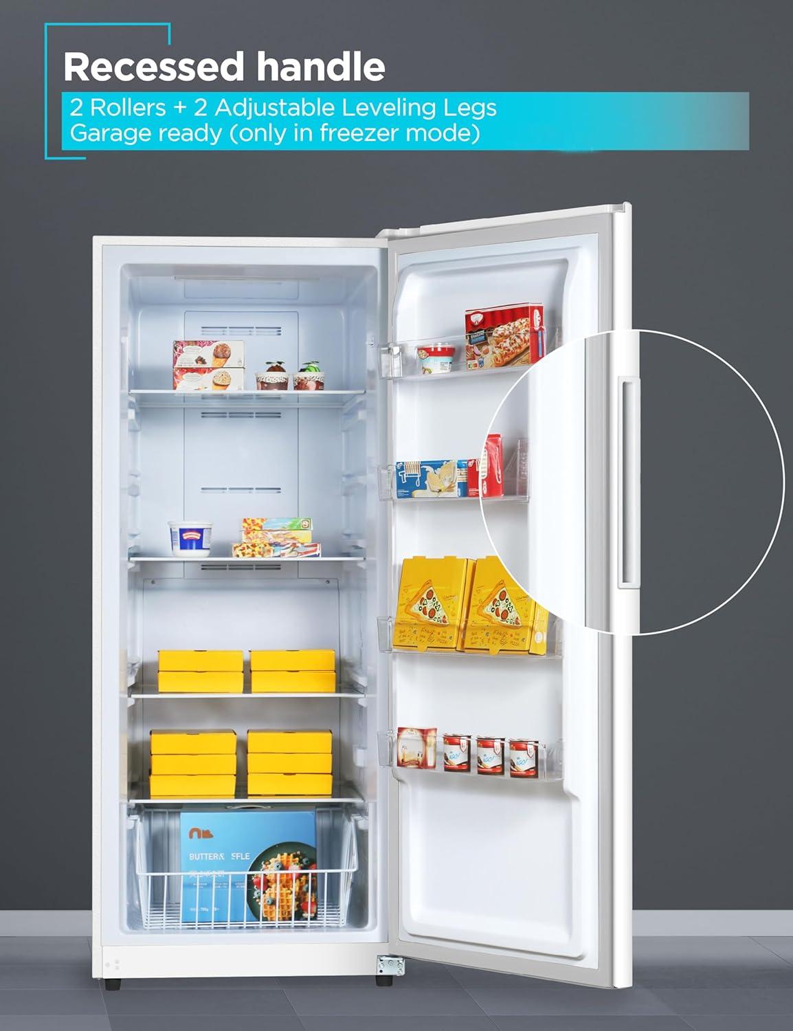 imageBLACKDECKER 14 Cu Ft Convertible Freezer Refrigerator Upright Freezer with Glass Shelves ENERGY STAR rated Frost Free BUC1400XB BlackWhite