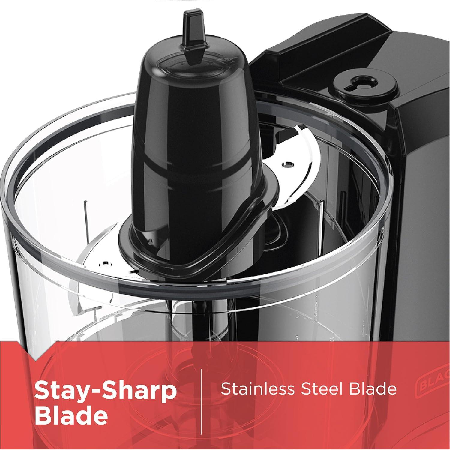 imageBLACKDECKER 15Cup Electric Food Chopper One Touch Pulse 150W Motor StaySharp Blade Dishwasher Safe15 Cup Capacity