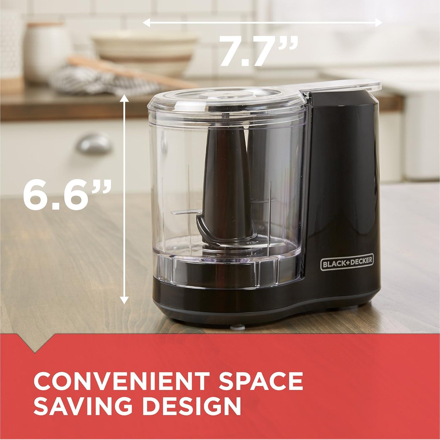 imageBLACKDECKER 15Cup Electric Food Chopper One Touch Pulse 150W Motor StaySharp Blade Dishwasher Safe3 cup capacity Pack of 2