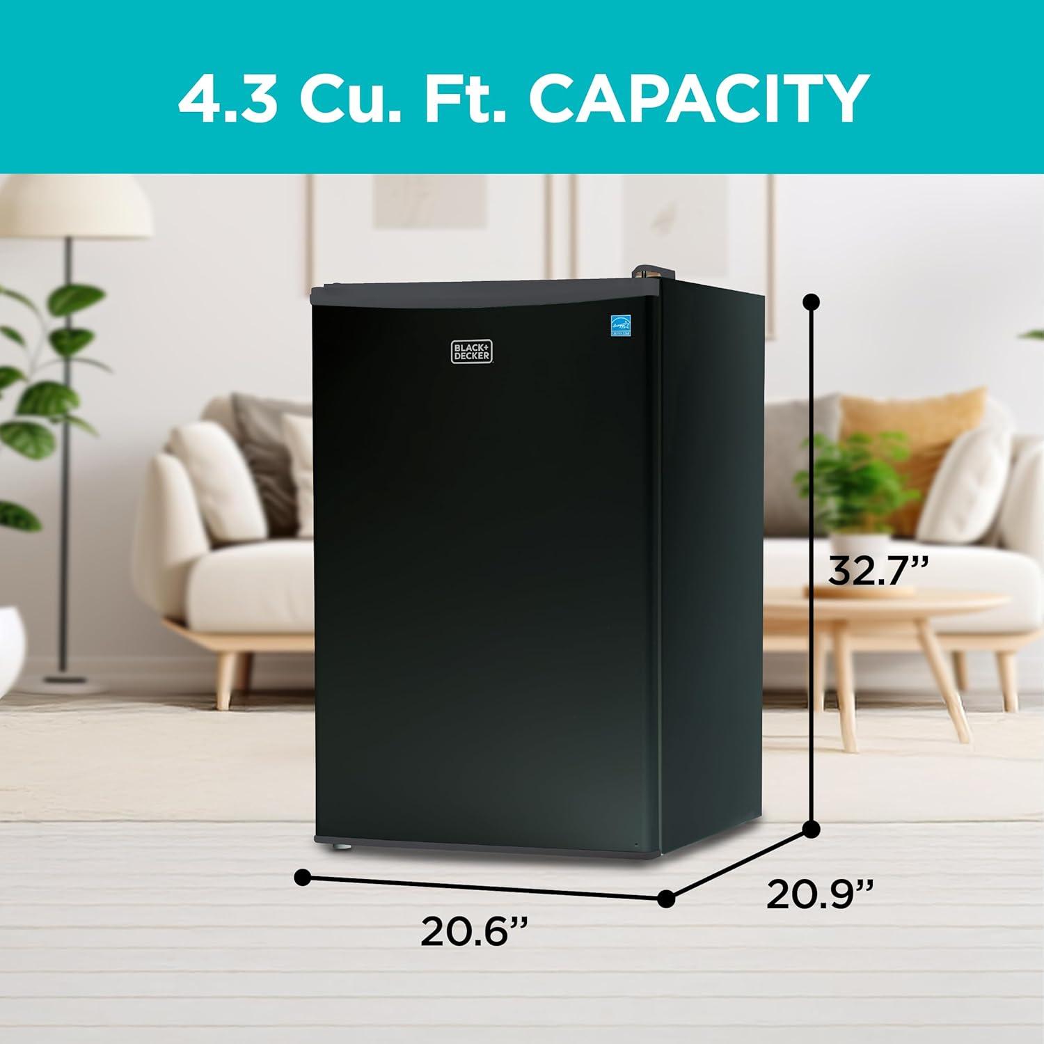 imageBLACKDECKER 201 Cu Ft Top Mount Refrigerator with Freezer 2 Door Refrigerator with Top Freezer and Adjustable Temperature Control Full Size Kitchen Refrigerator BR2010JB BlackBlack