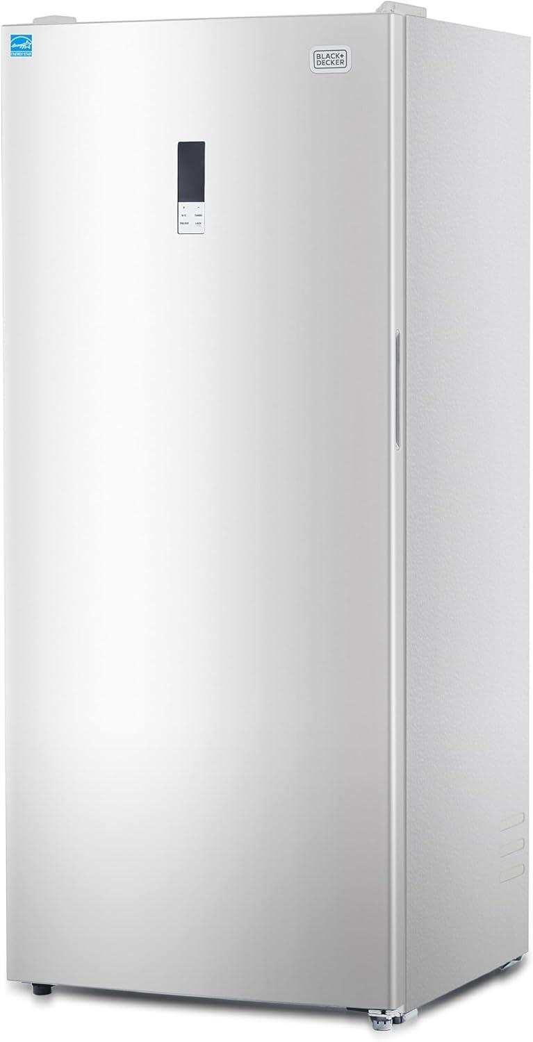 imageBLACKDECKER 201 Cu Ft Top Mount Refrigerator with Freezer 2 Door Refrigerator with Top Freezer and Adjustable Temperature Control Full Size Kitchen Refrigerator BR2010JB BlackWhite