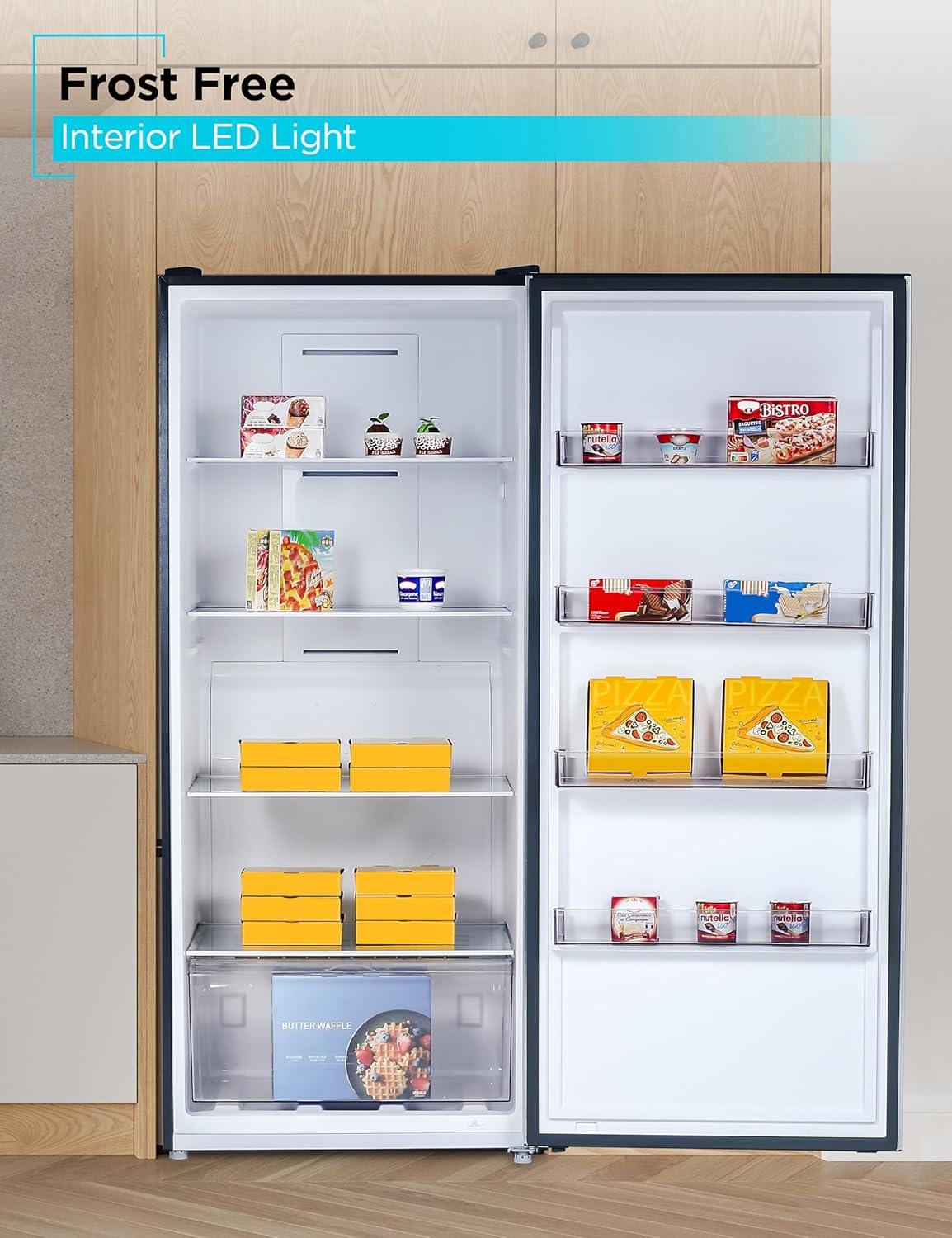 imageBLACKDECKER 201 Cu Ft Top Mount Refrigerator with Freezer 2 Door Refrigerator with Top Freezer and Adjustable Temperature Control Full Size Kitchen Refrigerator BR2010JB BlackStainless Steel Look