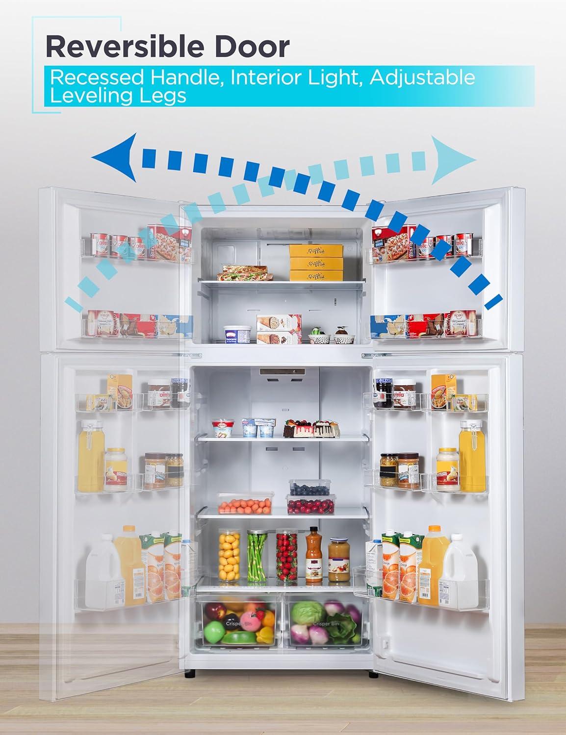 imageBLACKDECKER 201 Cu Ft Top Mount Refrigerator with Freezer 2 Door Refrigerator with Top Freezer and Adjustable Temperature Control Full Size Kitchen Refrigerator BR2010JB BlackWhite