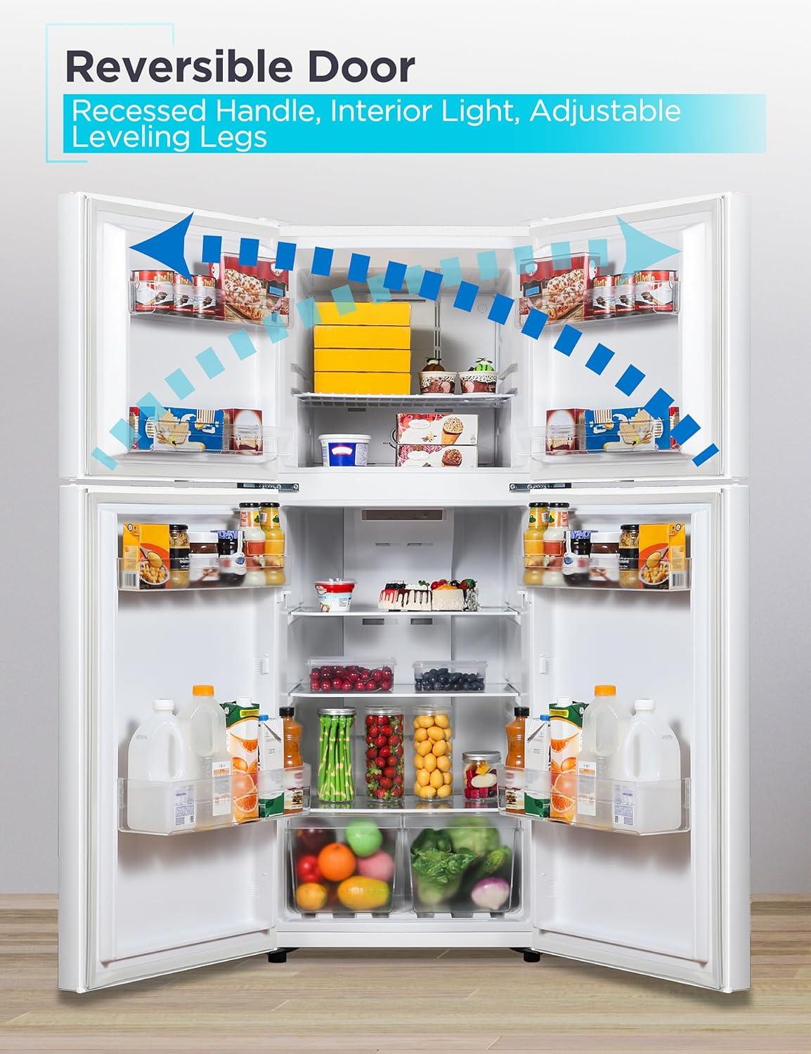 imageBLACKDECKER 201 Cu Ft Top Mount Refrigerator with Freezer 2 Door Refrigerator with Top Freezer and Adjustable Temperature Control Full Size Kitchen Refrigerator BR2010JB BlackWhite