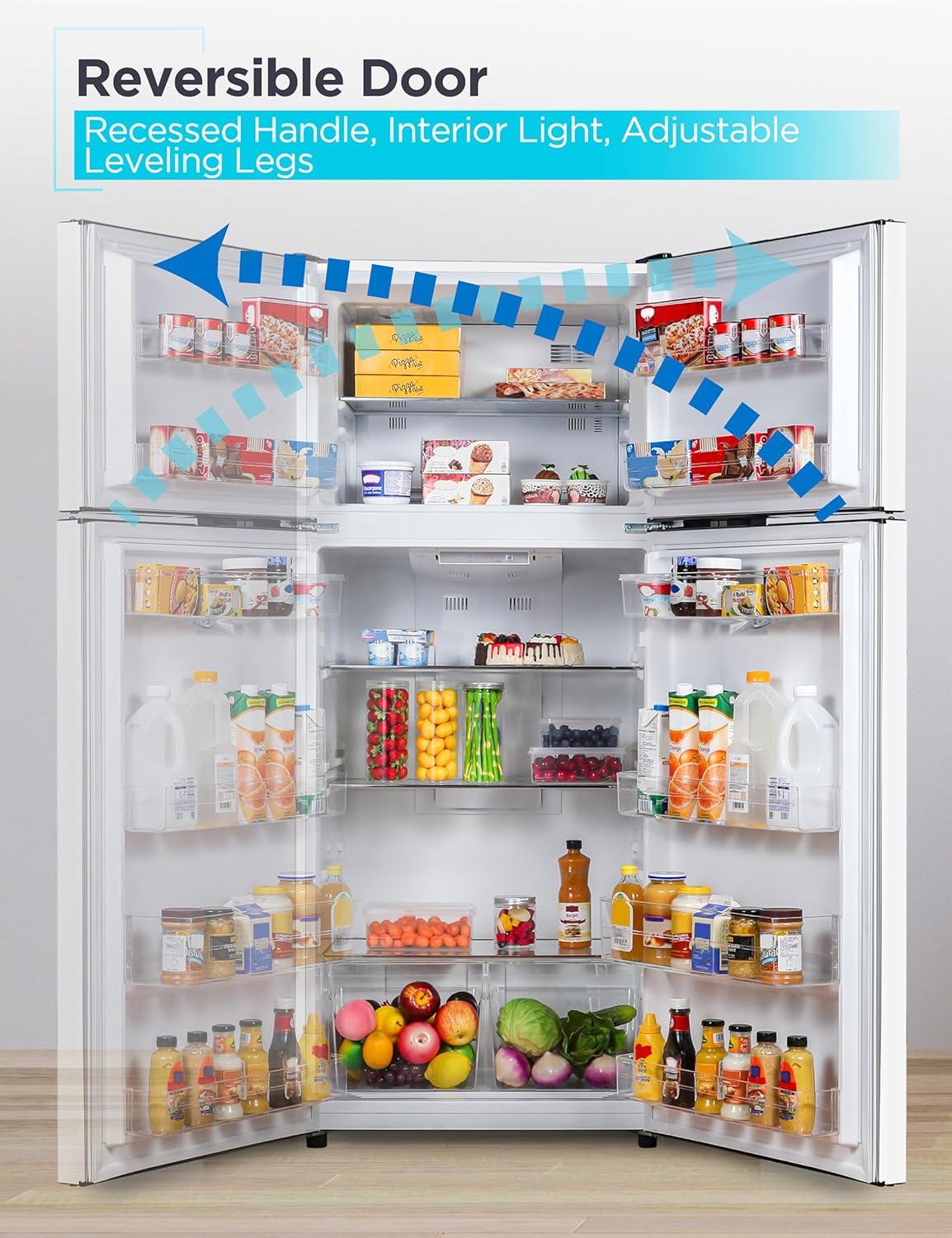 imageBLACKDECKER 201 Cu Ft Top Mount Refrigerator with Freezer 2 Door Refrigerator with Top Freezer and Adjustable Temperature Control Full Size Kitchen Refrigerator BR2010JB BlackWhite
