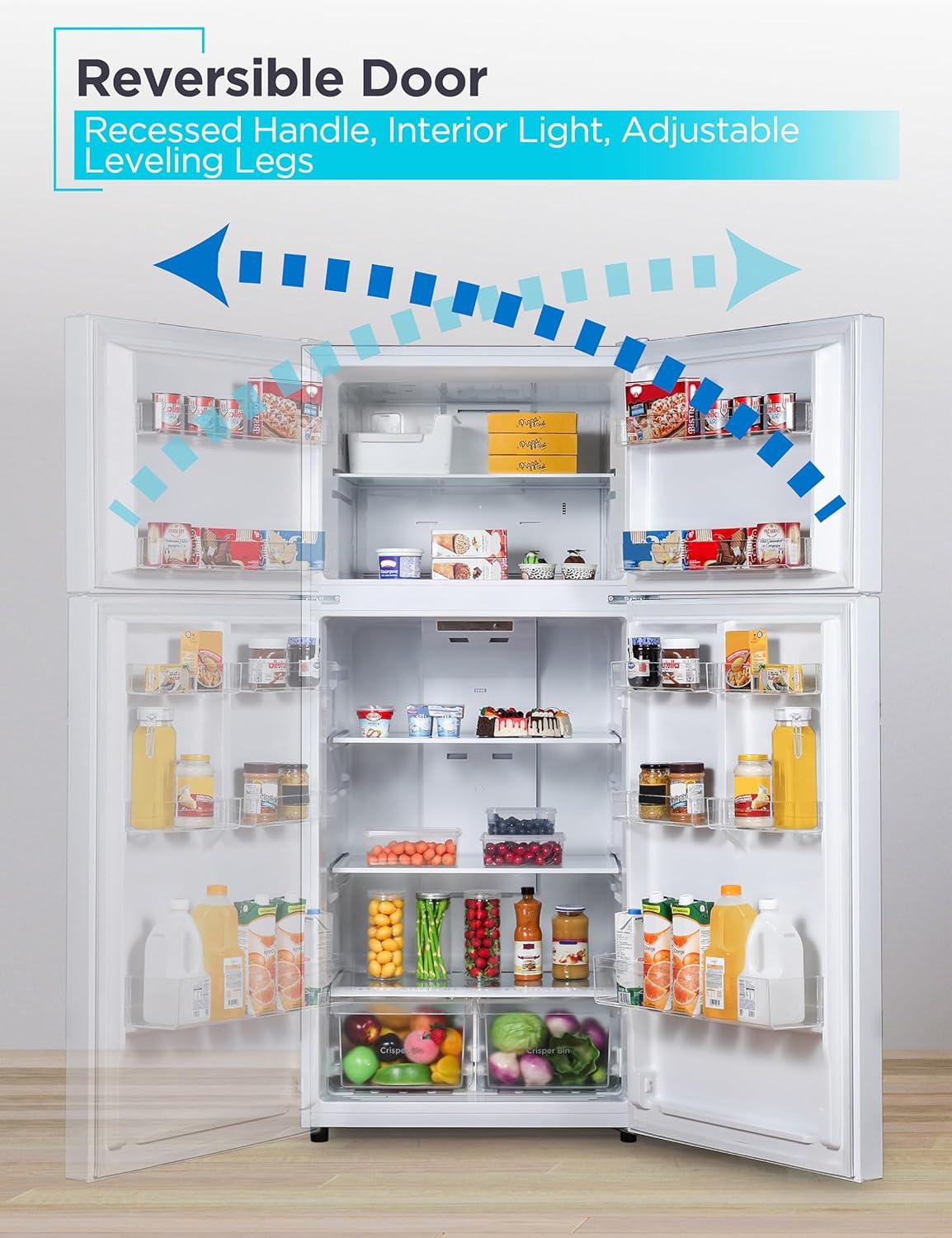 imageBLACKDECKER 201 Cu Ft Top Mount Refrigerator with Freezer 2 Door Refrigerator with Top Freezer and Adjustable Temperature Control Full Size Kitchen Refrigerator BR2010JB BlackWhite