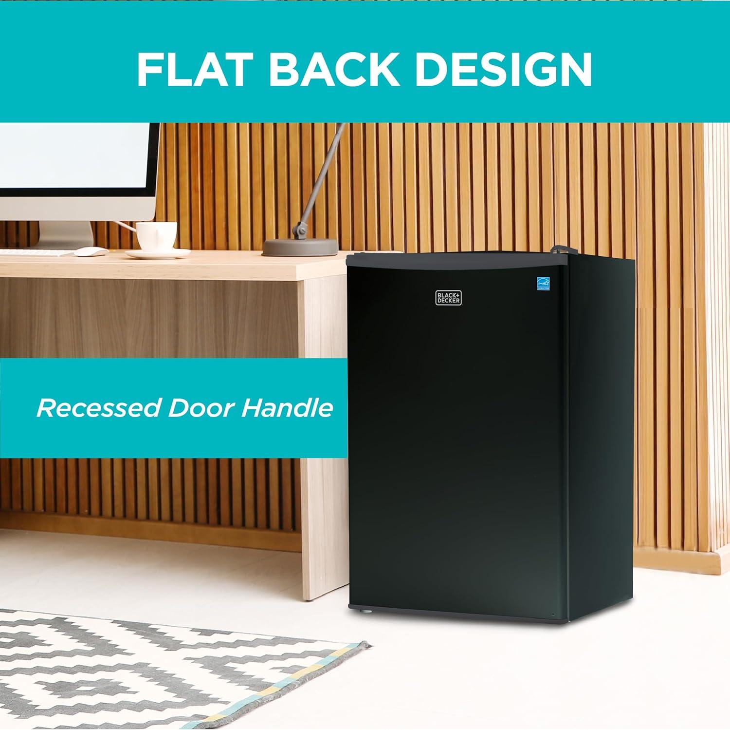 imageBLACKDECKER 201 Cu Ft Top Mount Refrigerator with Freezer 2 Door Refrigerator with Top Freezer and Adjustable Temperature Control Full Size Kitchen Refrigerator BR2010JB BlackBlack