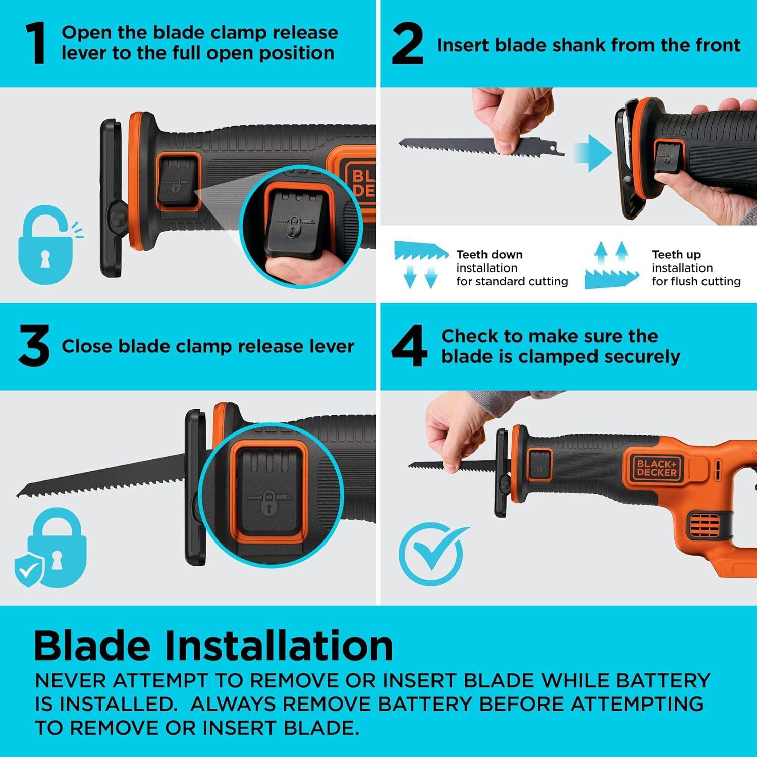 imageBLACKDECKER 20V MAX Cordless Reciprocating Saw Kit BDCR20CReciprocating Saw Kit