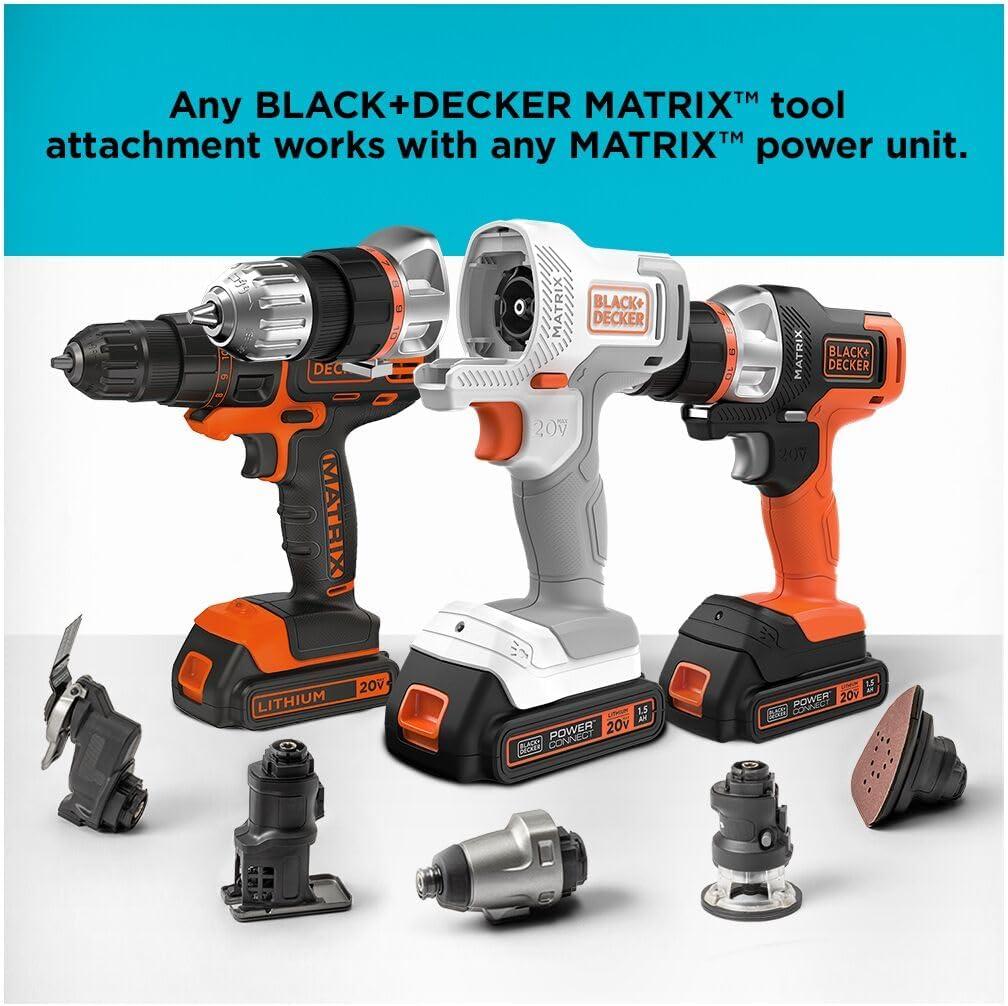 imageBLACKDECKER 20V MAX MATRIX Drill Power Tool Combo Kit 6Tool Set Cordless Tool Set BDCDMT1206KITC6Tool Combo Kit