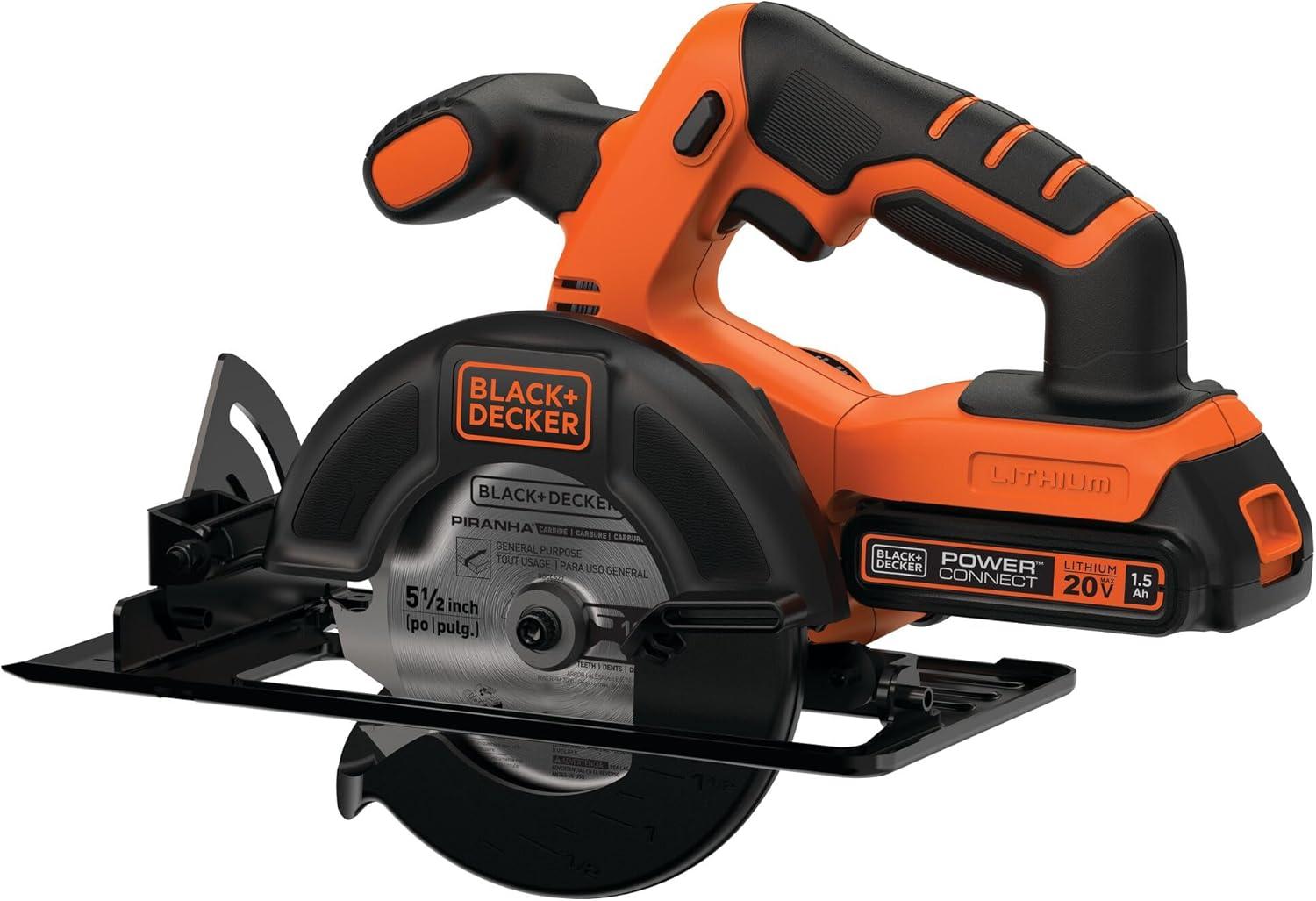 imageBLACKDECKER 20V MAX POWERCONNECT 512 in Cordless Circular Saw with Battery and Charger BDCCS20CCircular Saw