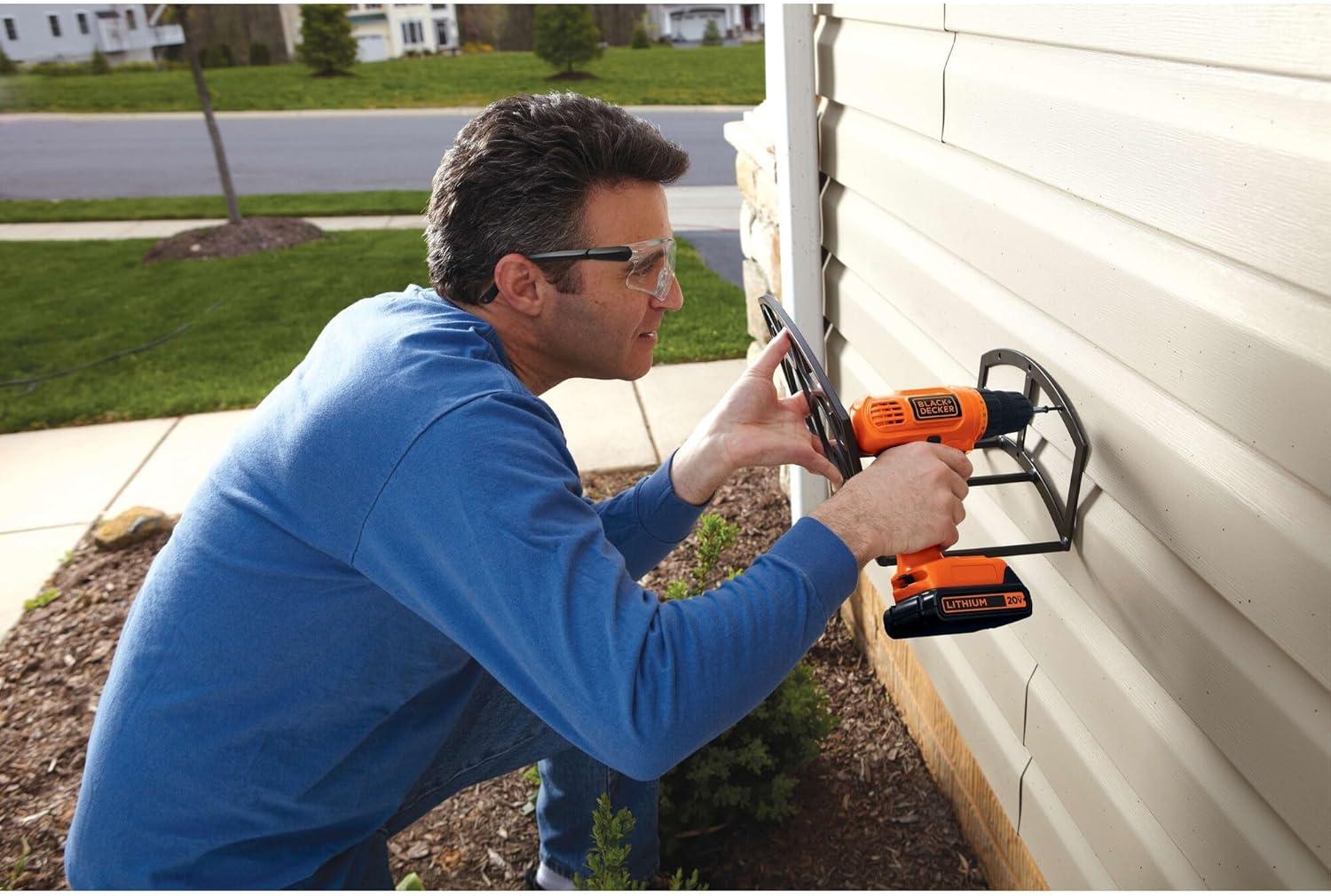 imageBLACKDECKER 20V MAX POWERCONNECT Power Drill Cordless Drill Driver Electric Screwdriver with 30 Piece Bit Set Battery and Charger Included LD120VA