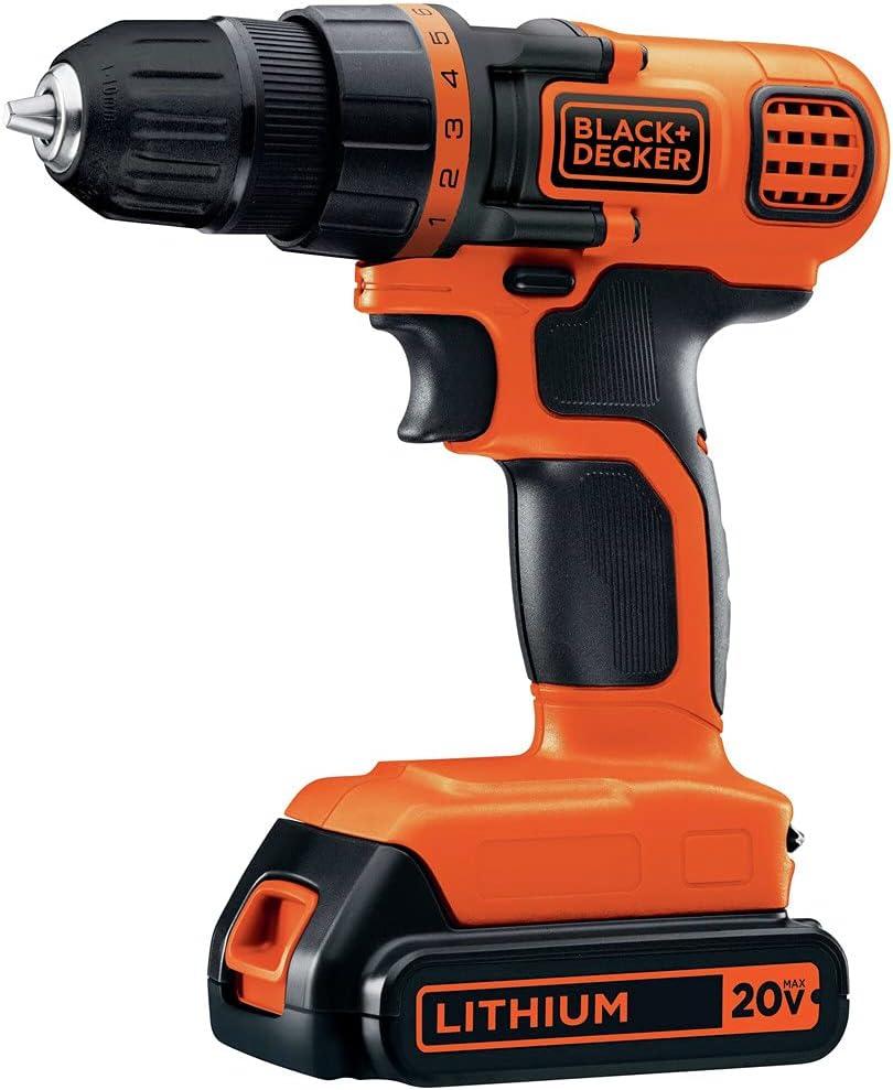 imageBLACKDECKER 20V MAX Power Tool Combo Kit 4Tool Cordless Power Tool Set with 2 Batteries and Charger BD4KITCDCRL20V 4Tool Kit