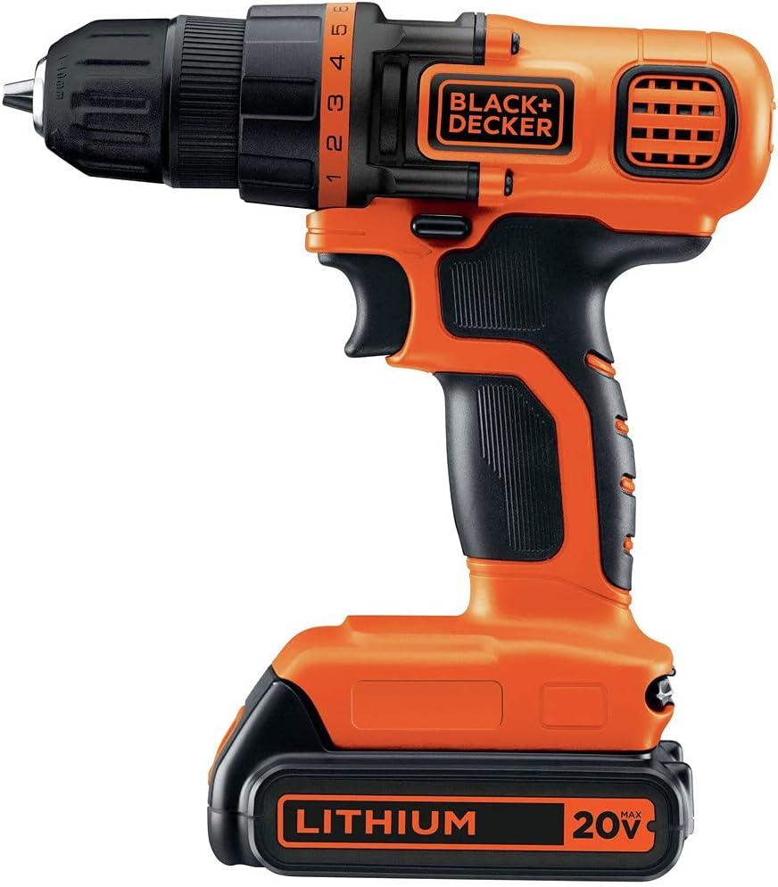 imageBLACKDECKER 20V MAX Power Tool Combo Kit 4Tool Cordless Power Tool Set with 2 Batteries and Charger BD4KITCDCRL20V 4Tool Kit
