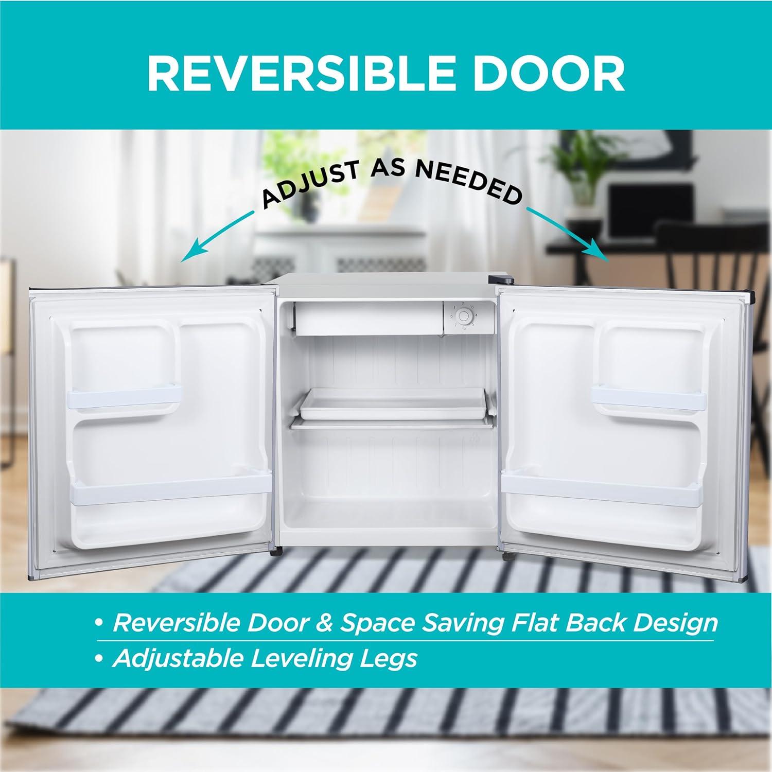 imageBLACKDECKER 25 Cu Ft Compact Refrigerator ENERGY STAR Certified Single Door Mini Fridge with Chiller Compartment Personal Fridge for Home or Dorm Room R600a Refrigerant BCRK25VStainless LookSilver