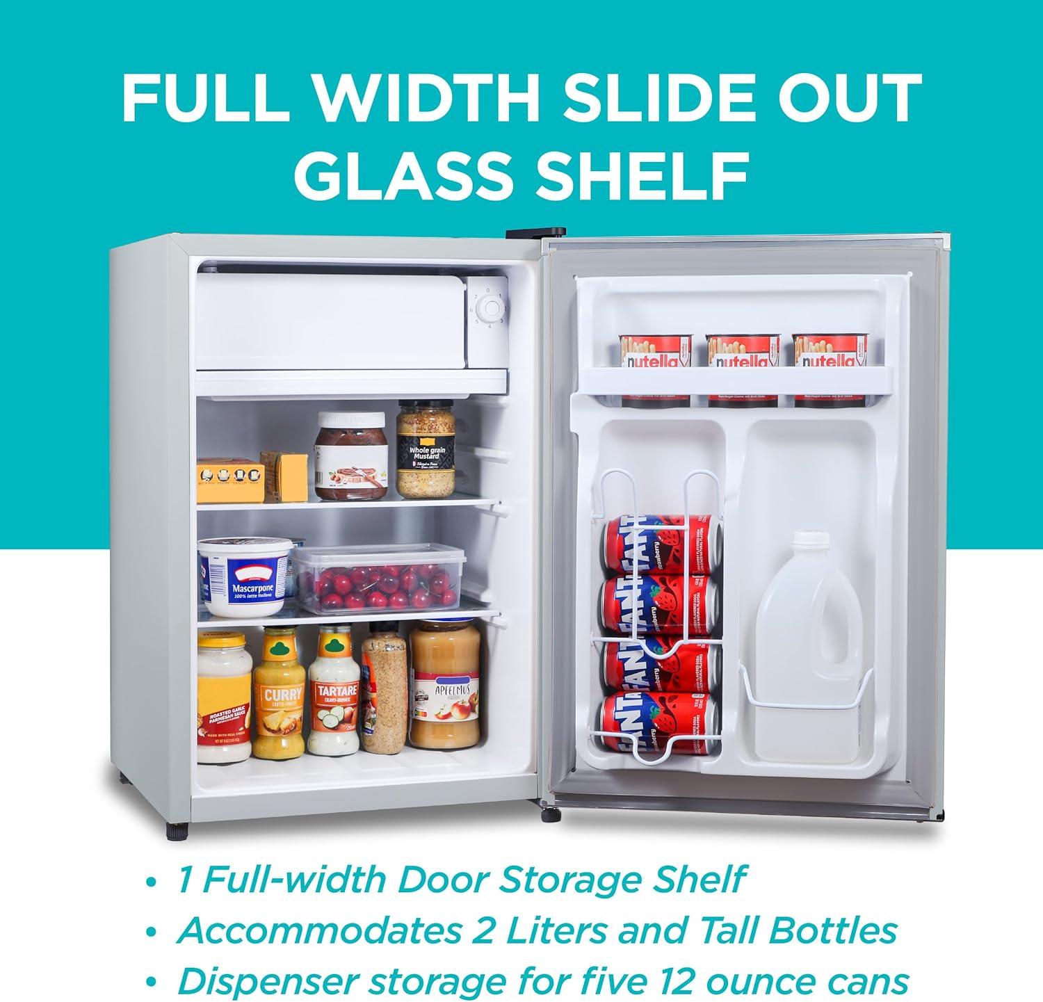 imageBLACKDECKER 25 Cu Ft Compact Refrigerator ENERGY STAR Certified Single Door Mini Fridge with Chiller Compartment Personal Fridge for Home or Dorm Room R600a Refrigerant BCRK25VStainless LookSilver