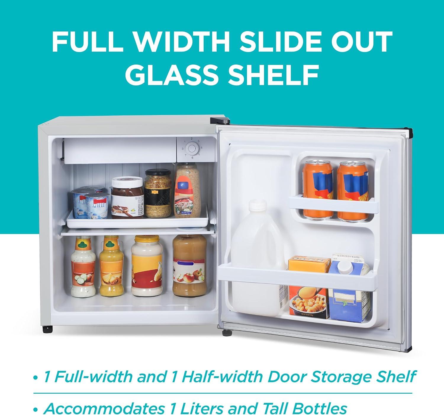 imageBLACKDECKER 25 Cu Ft Compact Refrigerator ENERGY STAR Certified Single Door Mini Fridge with Chiller Compartment Personal Fridge for Home or Dorm Room R600a Refrigerant BCRK25VStainless LookSilver