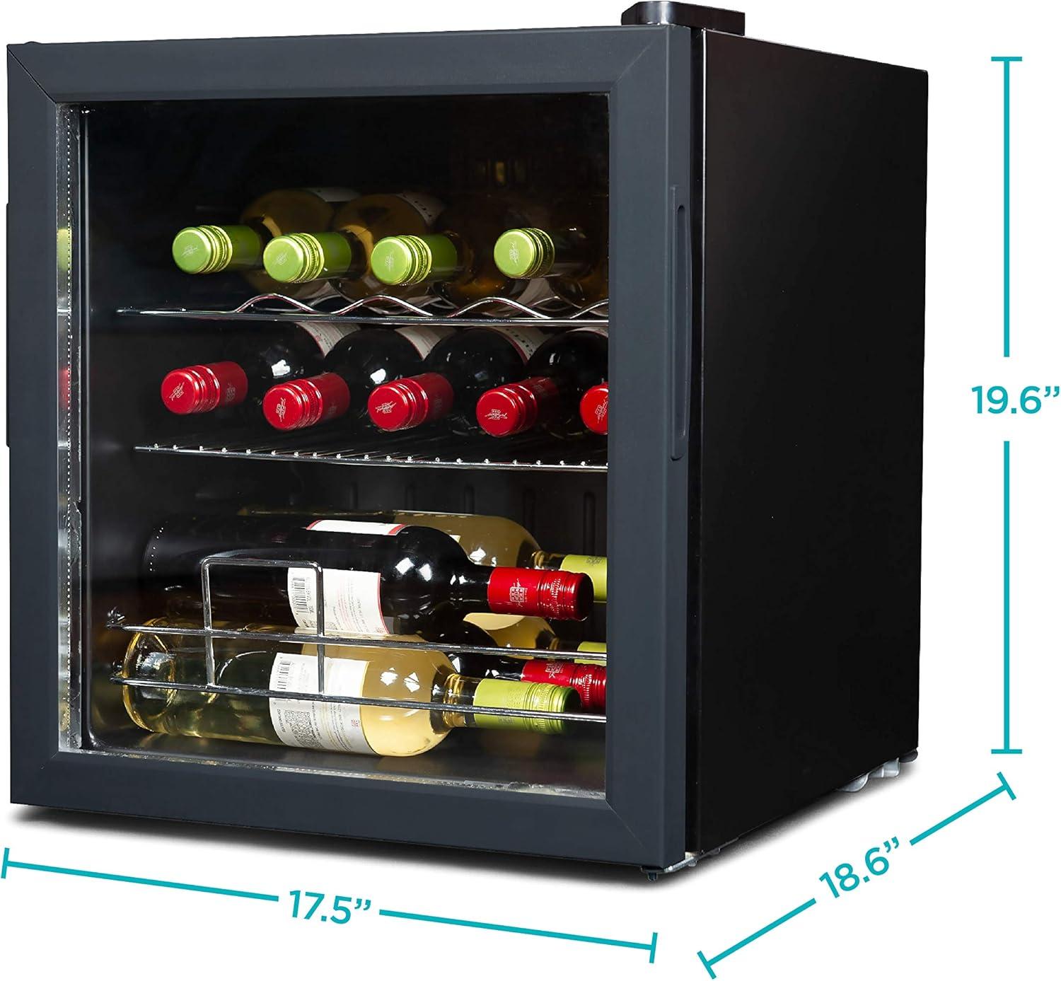 imageBLACKDECKER 26 Bottle Wine Fridge with Interior Light and Mechanical Temperature Control Compressor Cooling Wine Cooler Refrigerator with 4 Wine Racks and 1 Flat Shelf Wine Bottle Chiller14 Bottles