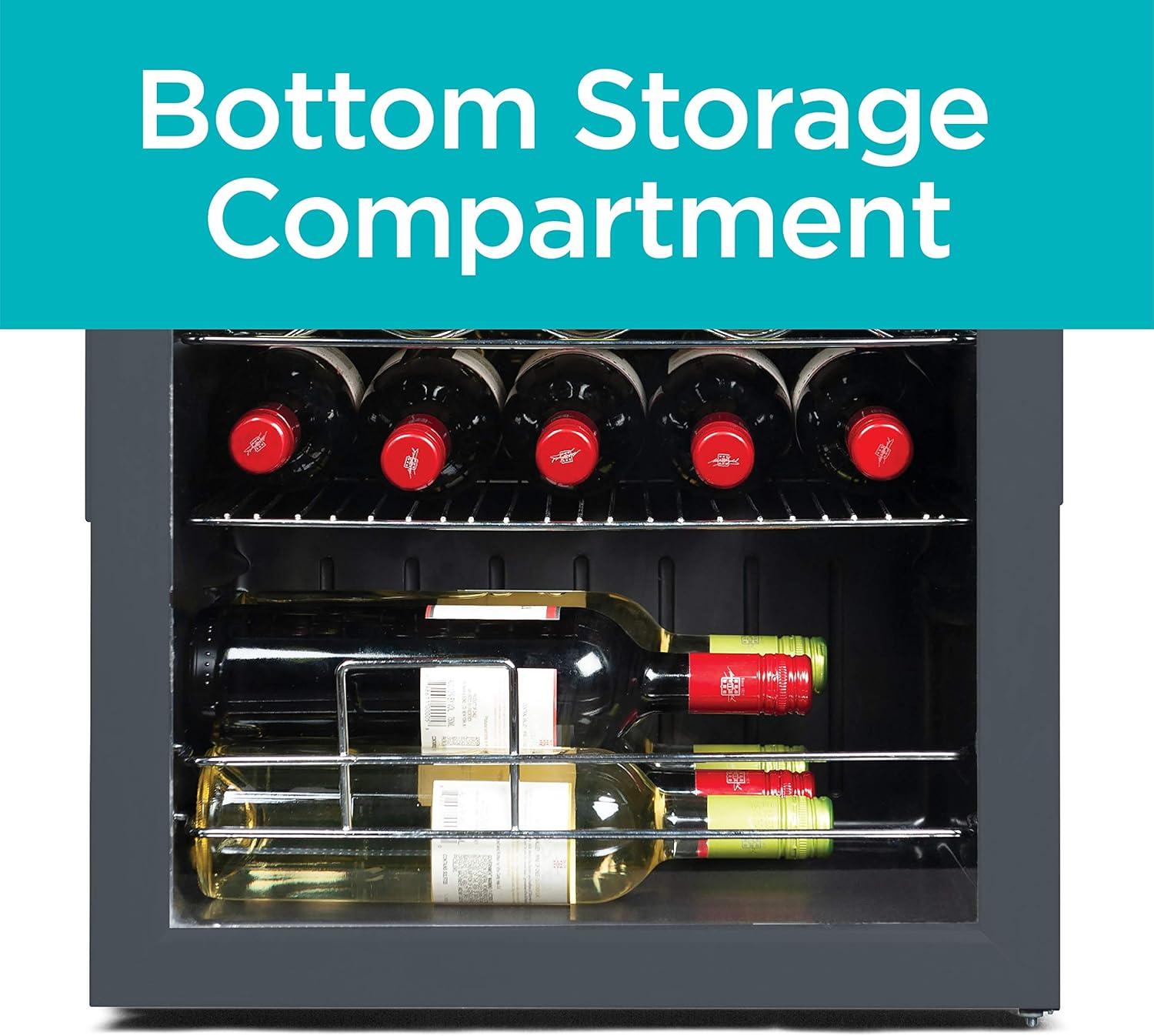 imageBLACKDECKER 26 Bottle Wine Fridge with Interior Light and Mechanical Temperature Control Compressor Cooling Wine Cooler Refrigerator with 4 Wine Racks and 1 Flat Shelf Wine Bottle Chiller14 Bottles