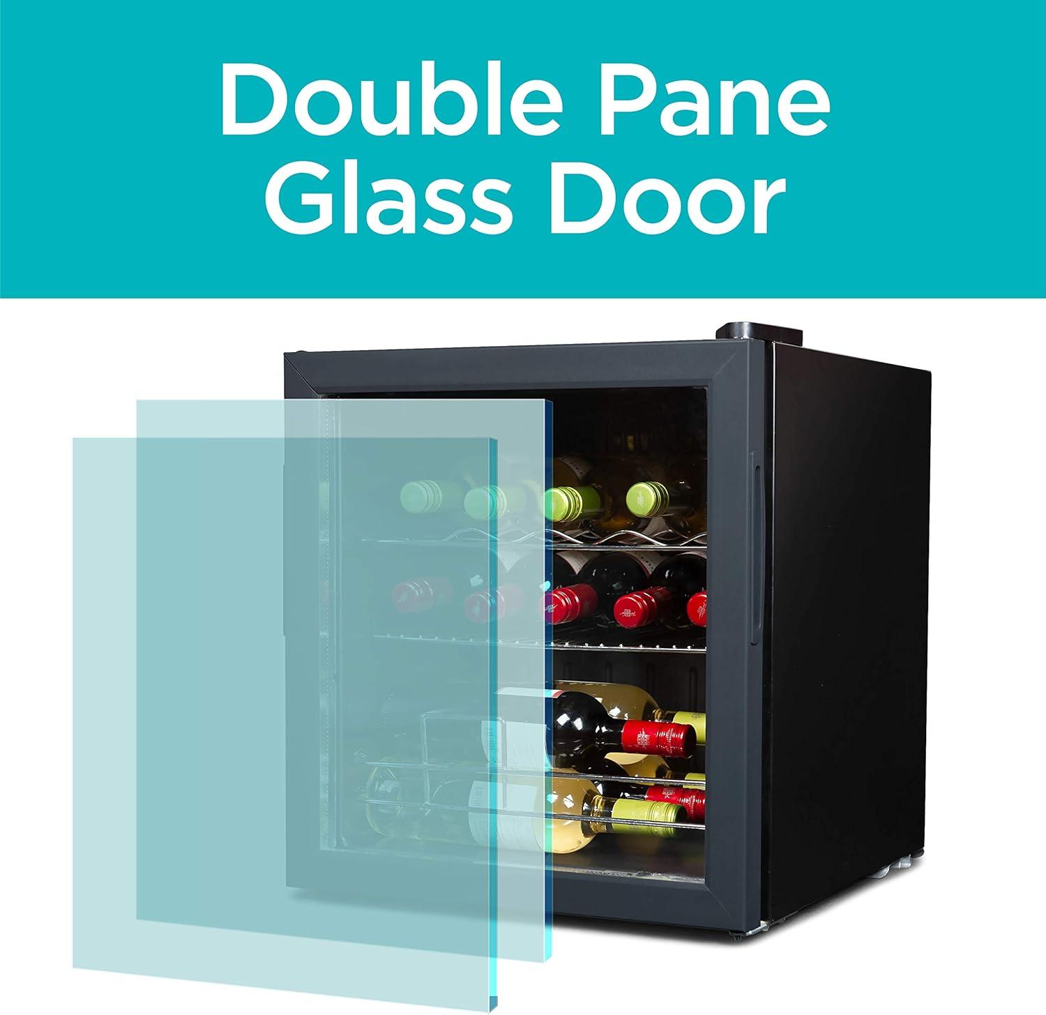 imageBLACKDECKER 26 Bottle Wine Fridge with Interior Light and Mechanical Temperature Control Compressor Cooling Wine Cooler Refrigerator with 4 Wine Racks and 1 Flat Shelf Wine Bottle Chiller14 Bottles