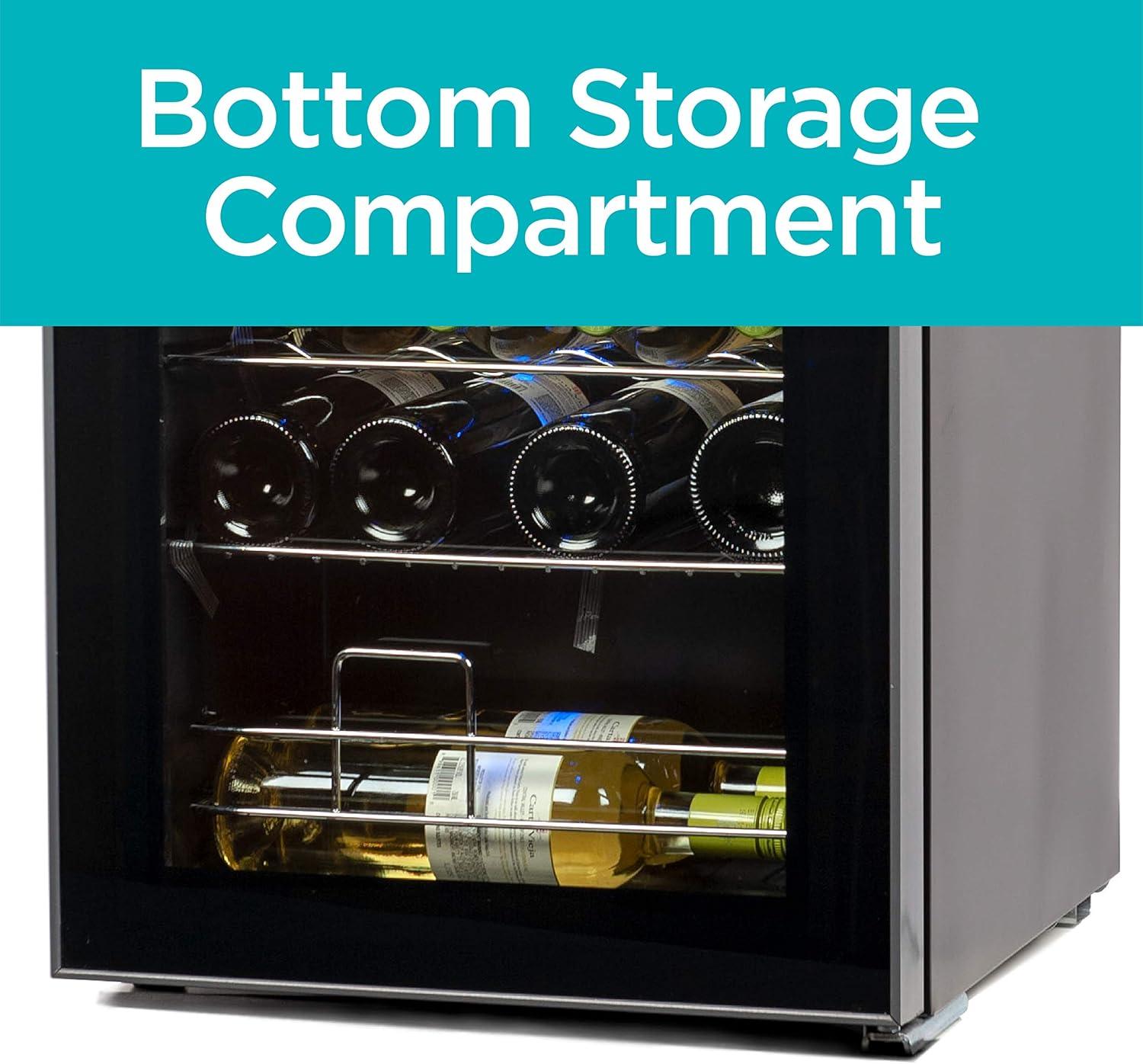 imageBLACKDECKER 26 Bottle Wine Fridge with Interior Light and Mechanical Temperature Control Compressor Cooling Wine Cooler Refrigerator with 4 Wine Racks and 1 Flat Shelf Wine Bottle Chiller24 Bottles
