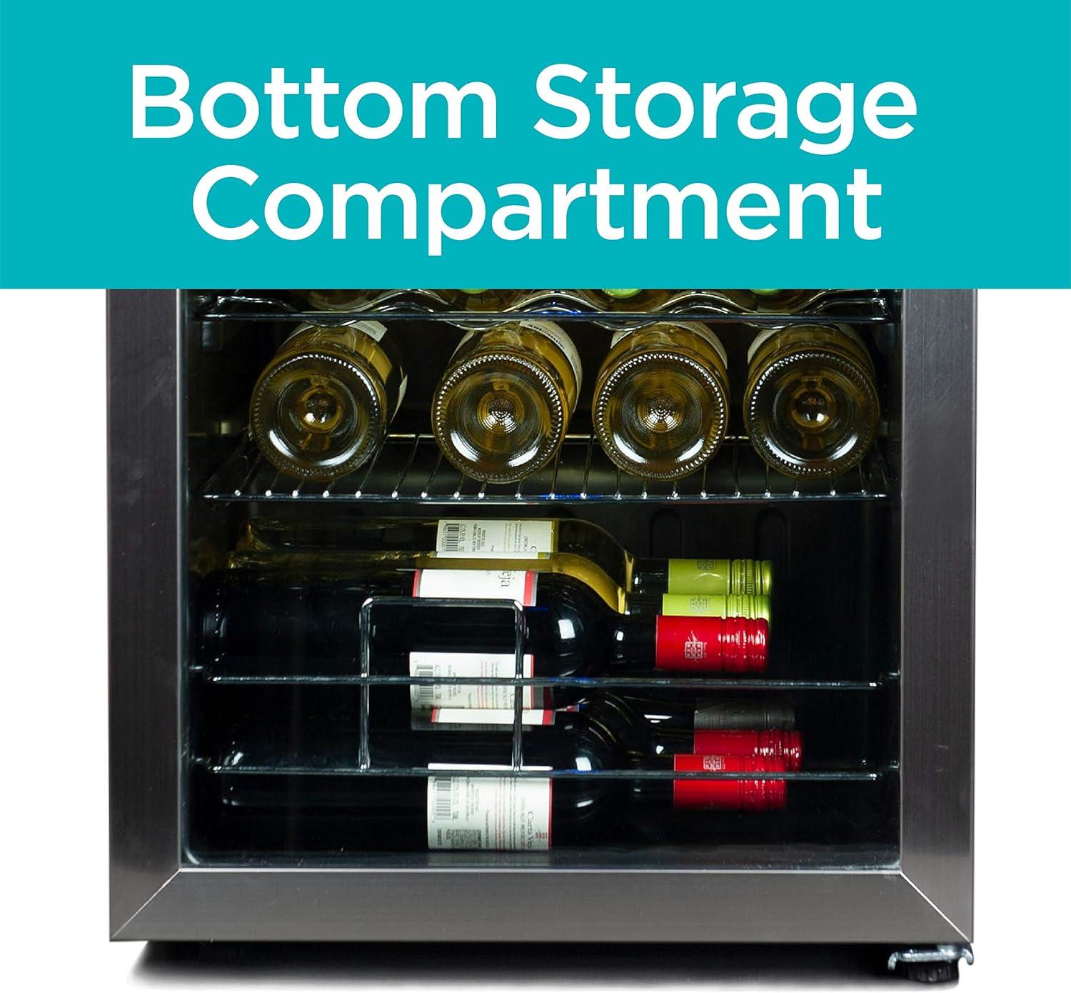 imageBLACKDECKER 26 Bottle Wine Fridge with Interior Light and Mechanical Temperature Control Compressor Cooling Wine Cooler Refrigerator with 4 Wine Racks and 1 Flat Shelf Wine Bottle Chiller26 Bottles