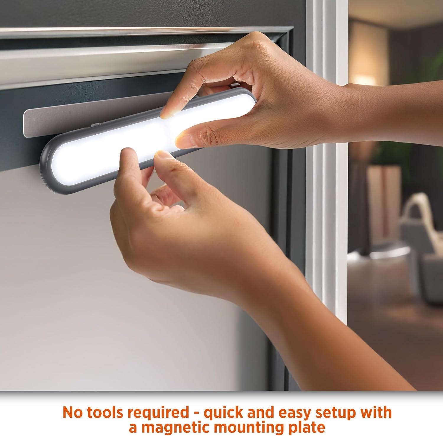 imageBLACKDECKER 2Pack LED Light Bars 160LM Touchless Motion Sensor Lights Magnetic Mount LED Strip Lights Battery Powered Slim Portable Lights for Closet Garage Shelf Indoor1Pack