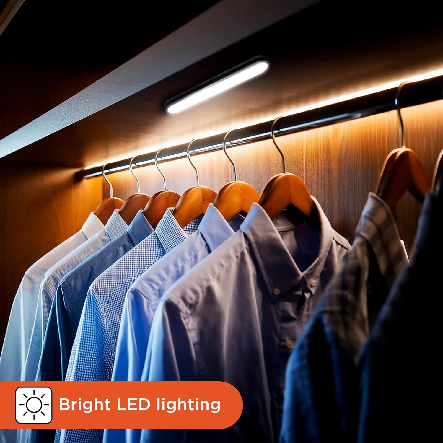 imageBLACKDECKER 2Pack LED Light Bars 160LM Touchless Motion Sensor Lights Magnetic Mount LED Strip Lights Battery Powered Slim Portable Lights for Closet Garage Shelf Indoor2Pack