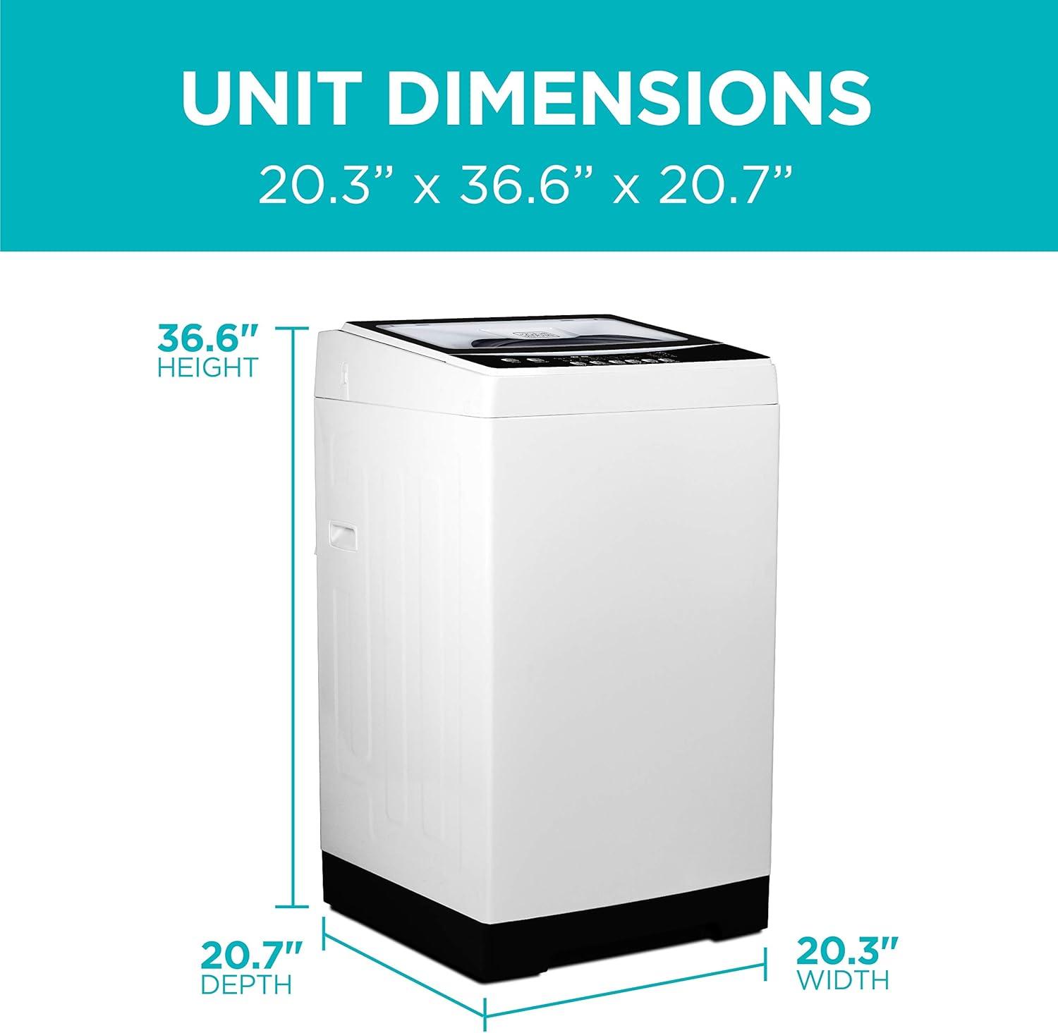 imageBLACKDECKER 30 Cu Ft Portable Washer 265 lb Capacity Washing Machine 6 Cycles Quick Connect Sink Adapter and Drain Hose Included Transparent Lid amp LED Display BPW30MW White17 Cu Ft