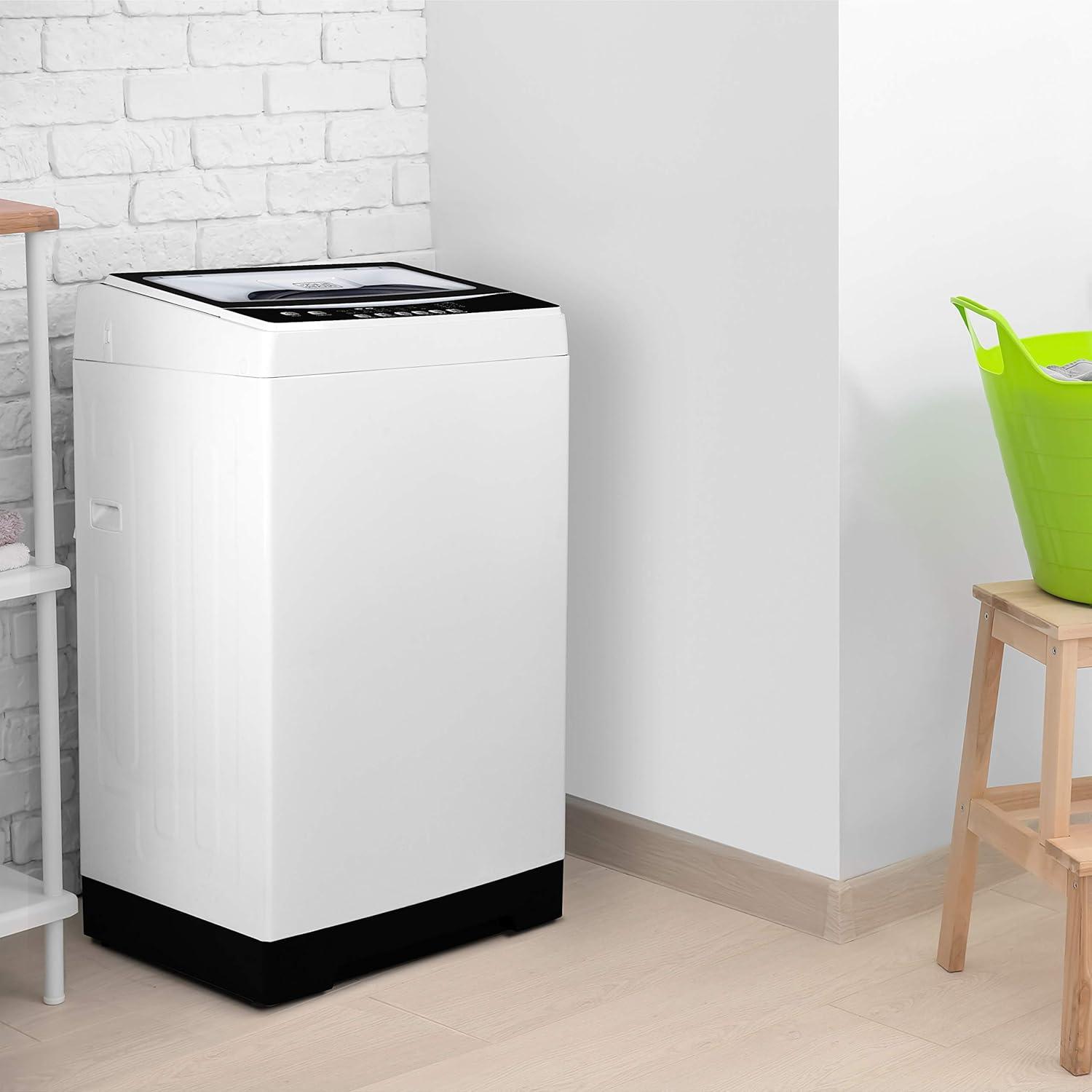imageBLACKDECKER 30 Cu Ft Portable Washer 265 lb Capacity Washing Machine 6 Cycles Quick Connect Sink Adapter and Drain Hose Included Transparent Lid amp LED Display BPW30MW White20 Cu Ft